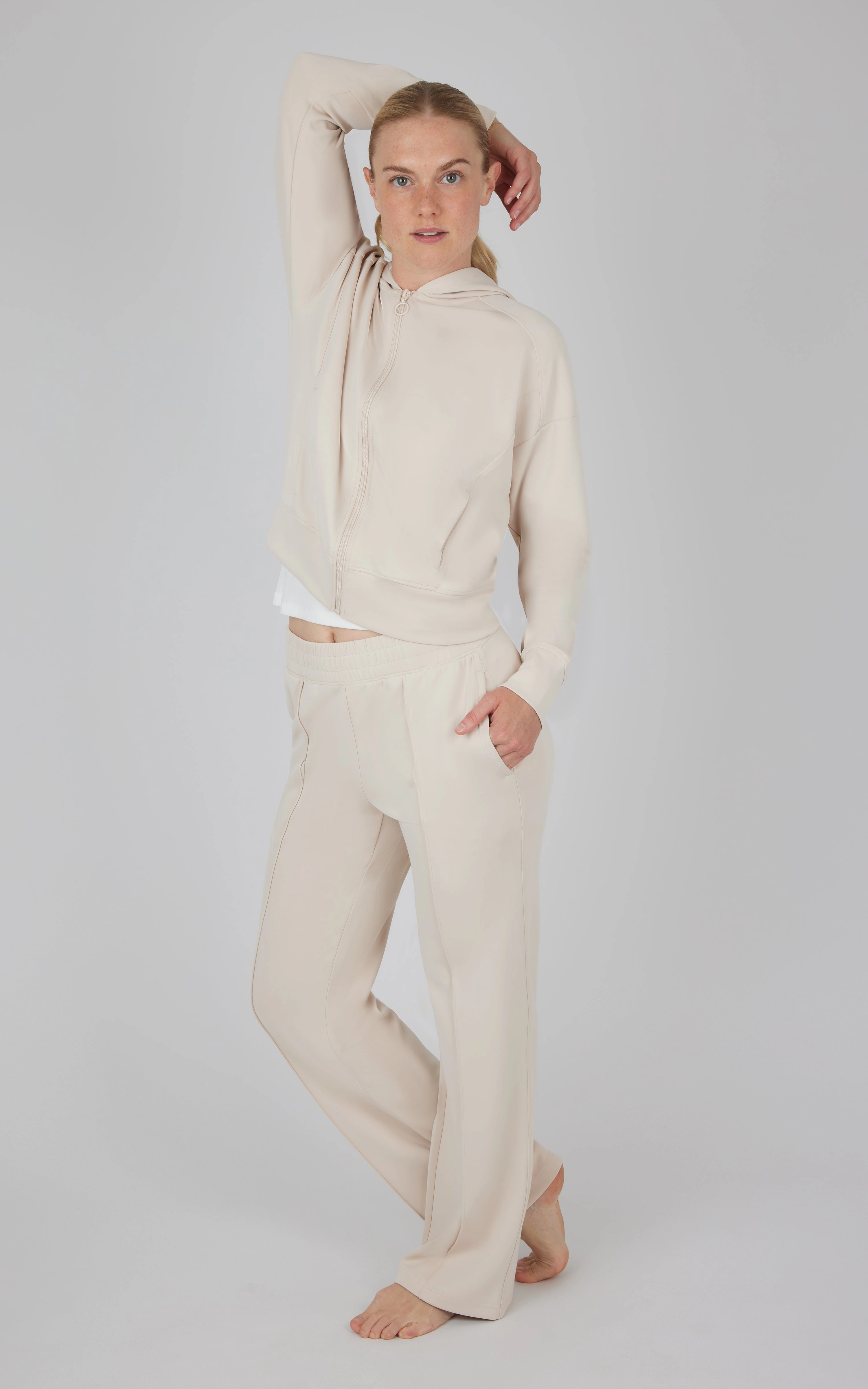 3 PC Softlite Hooded Jacket   Tank   Wide Leg Pant