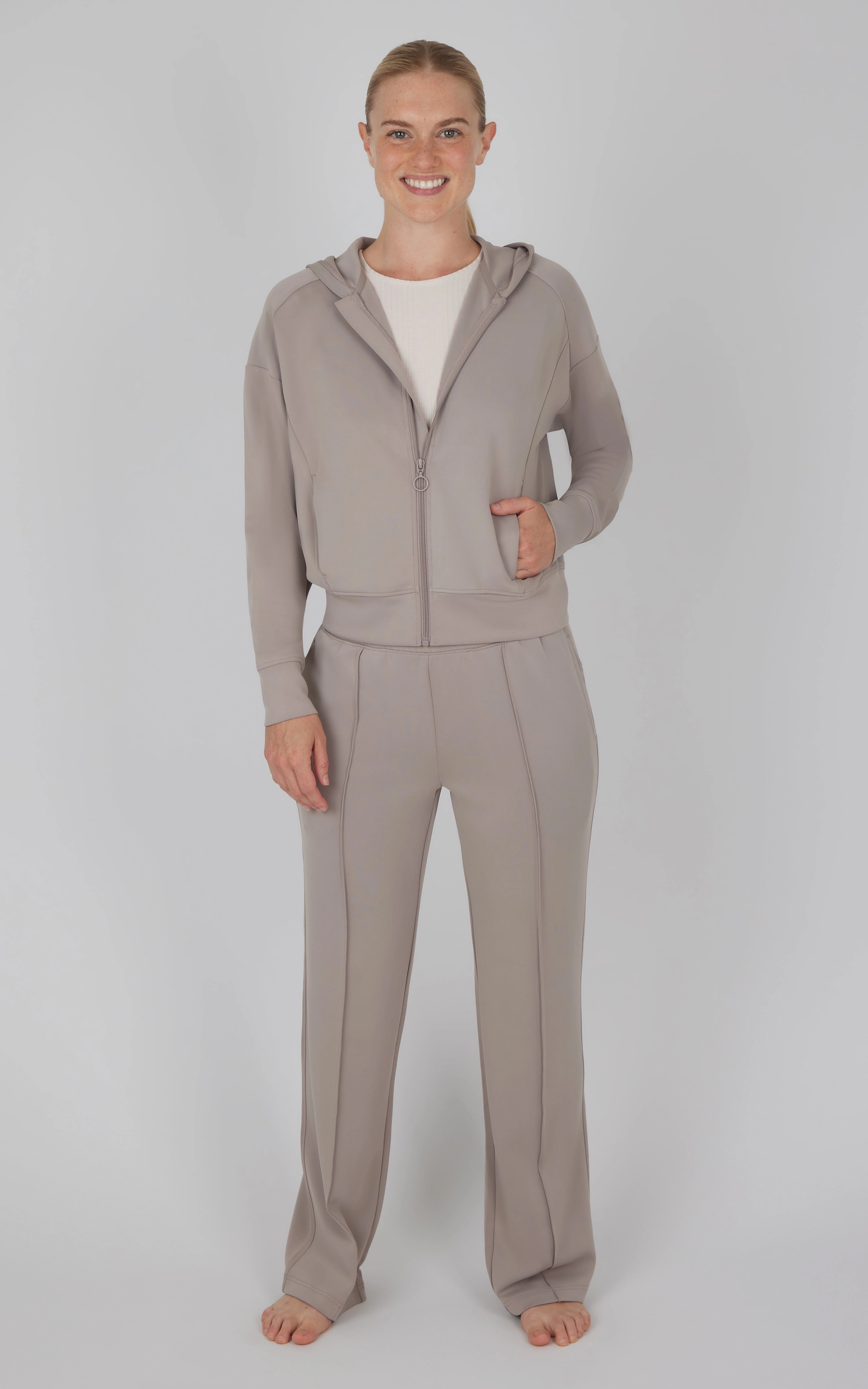 3 PC Softlite Hooded Jacket   Tank   Wide Leg Pant