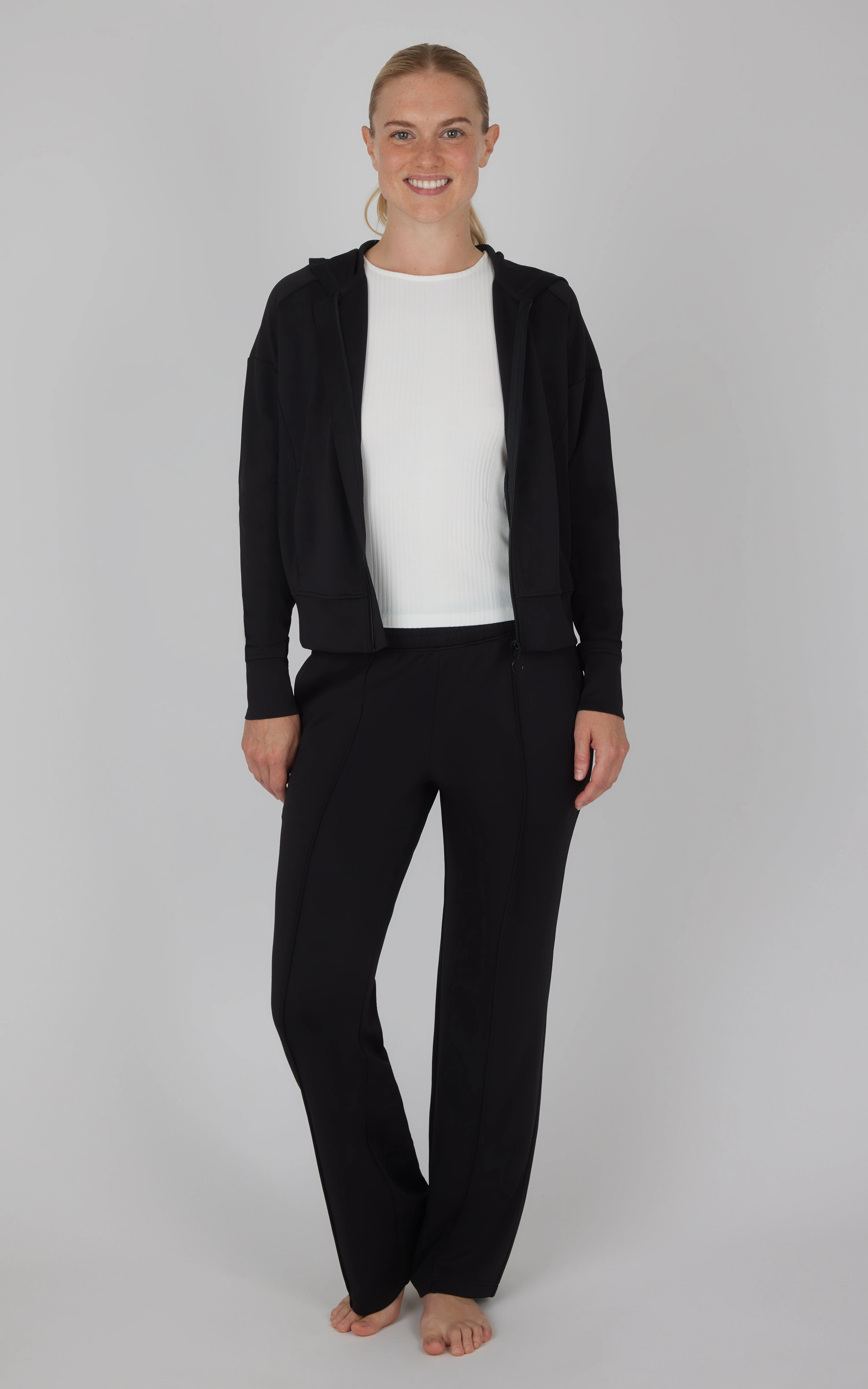 3 PC Softlite Hooded Jacket   Tank   Wide Leg Pant