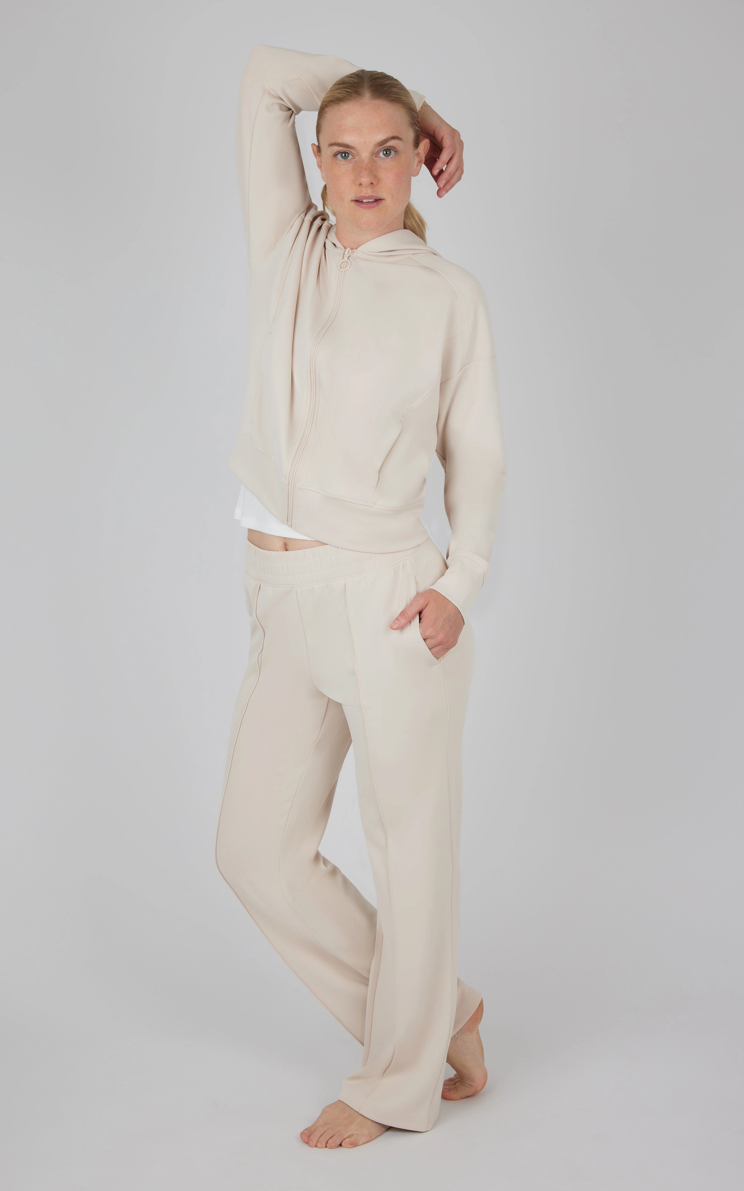 3 PC Softlite Hooded Jacket   Tank   Wide Leg Pant