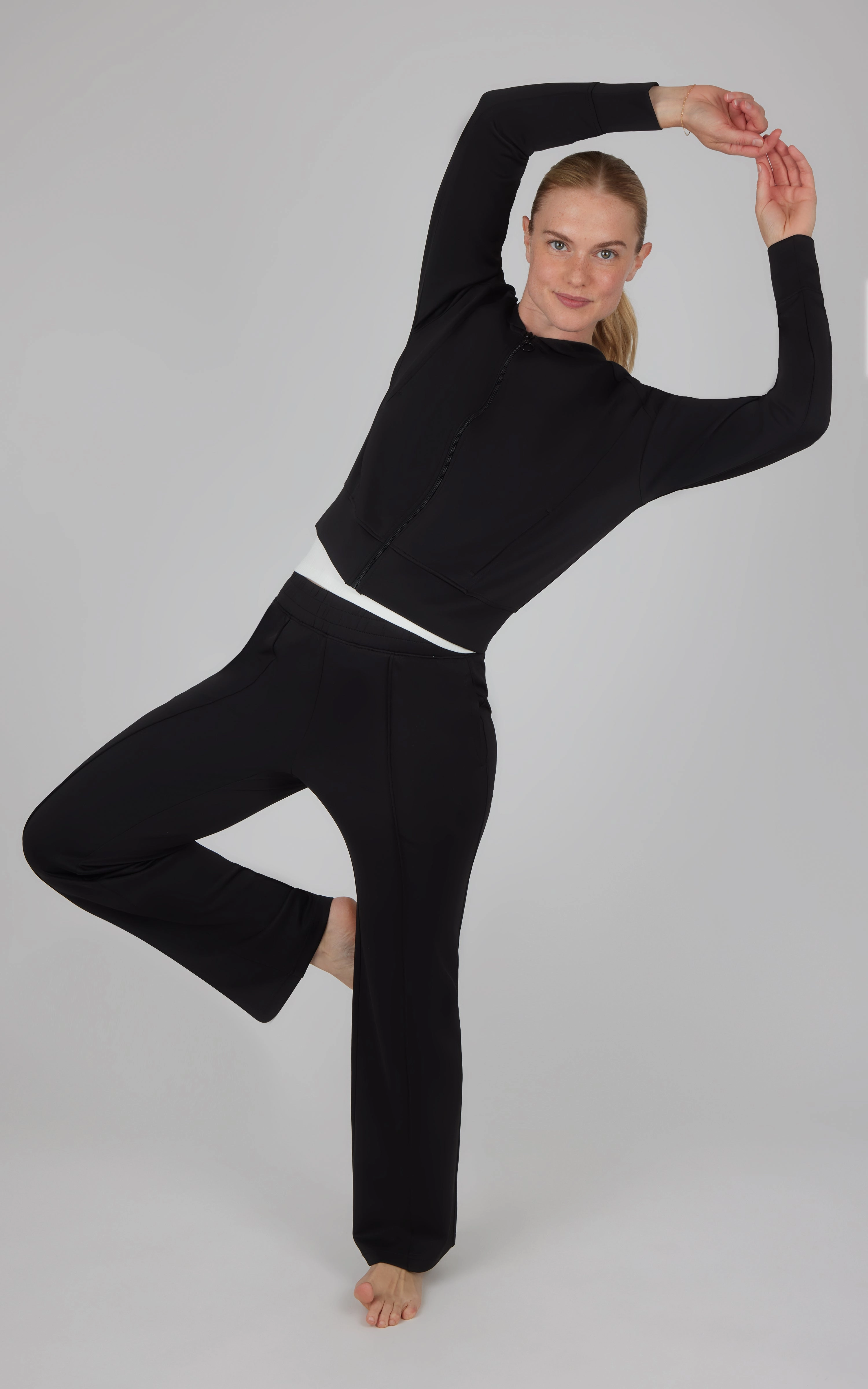 3 PC Softlite Hooded Jacket   Tank   Wide Leg Pant