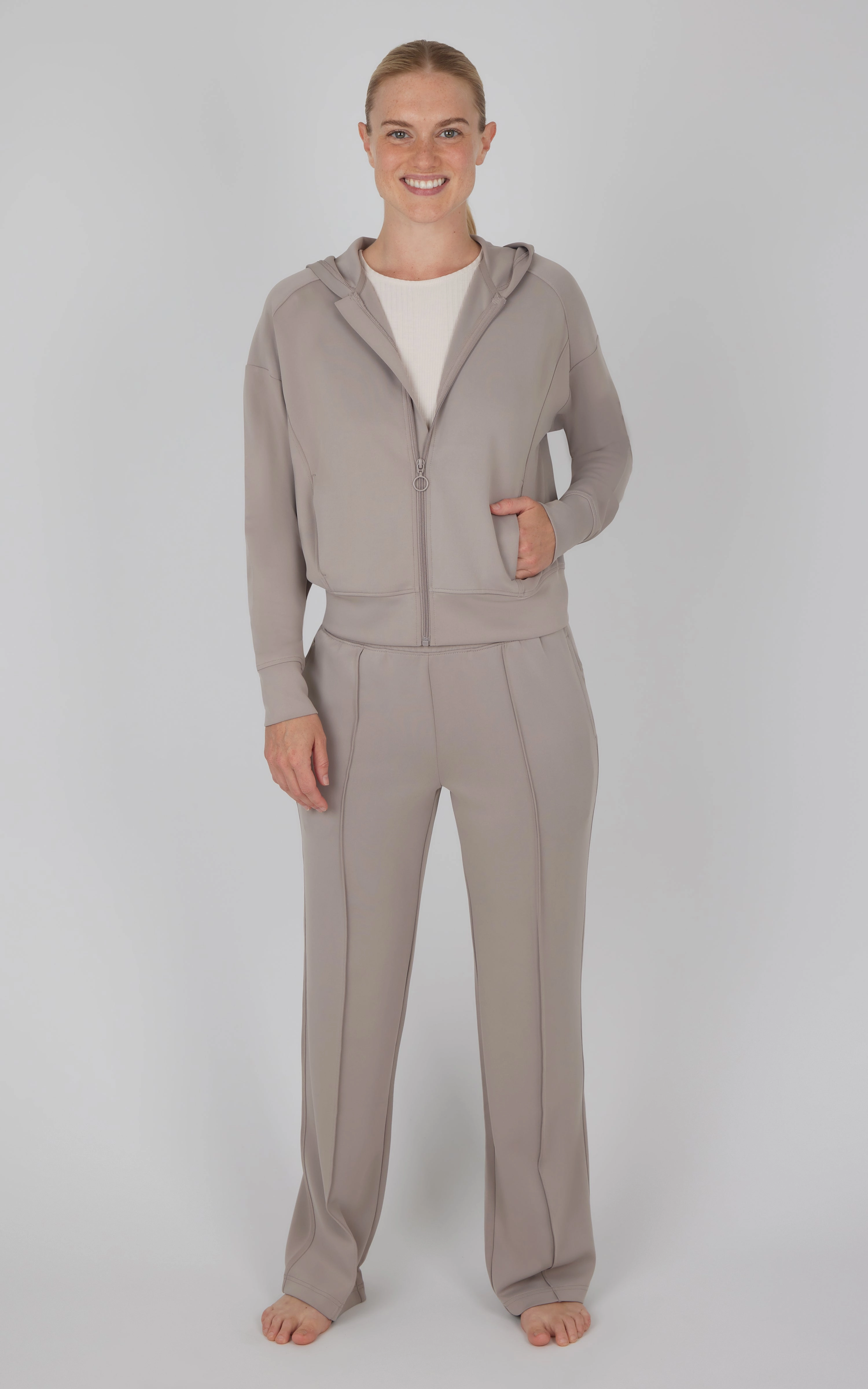 3 PC Softlite Hooded Jacket   Tank   Wide Leg Pant