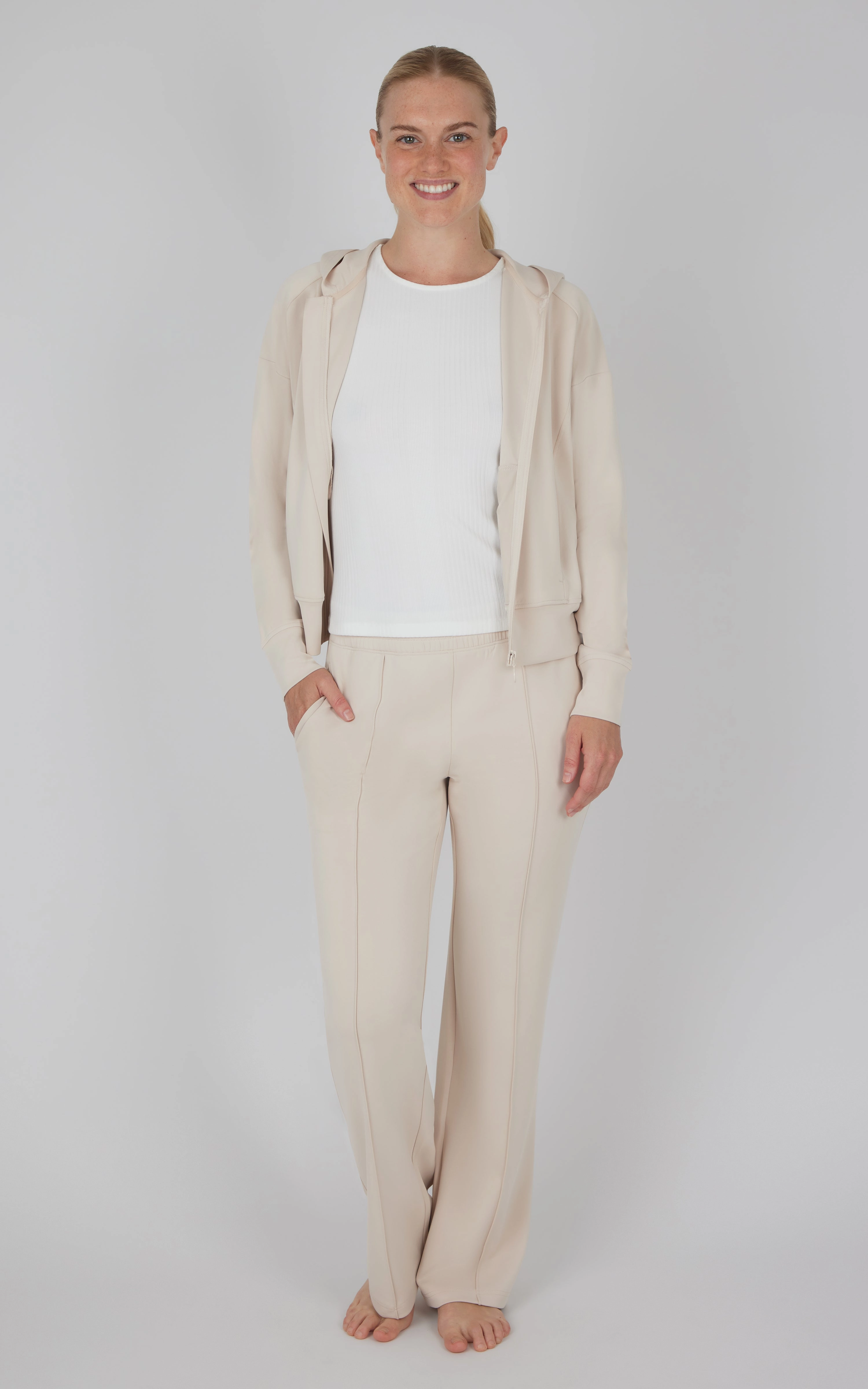 3 PC Softlite Hooded Jacket   Tank   Wide Leg Pant