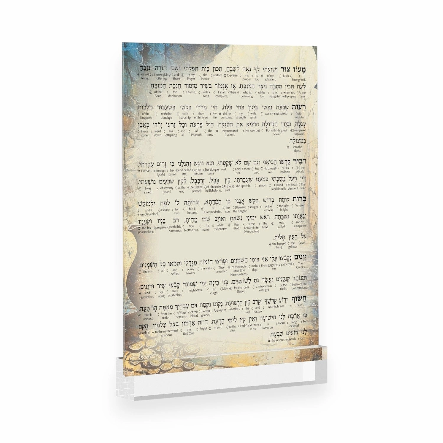 Artscroll Artwork Chanukah Brachos Card - Jerusalem Jug