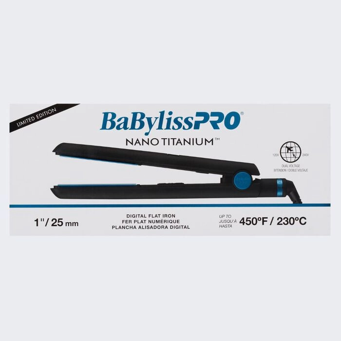 BaBylissPRO® Nano Titanium Limited Edition Black & Blue 1 Digital Flat Iron