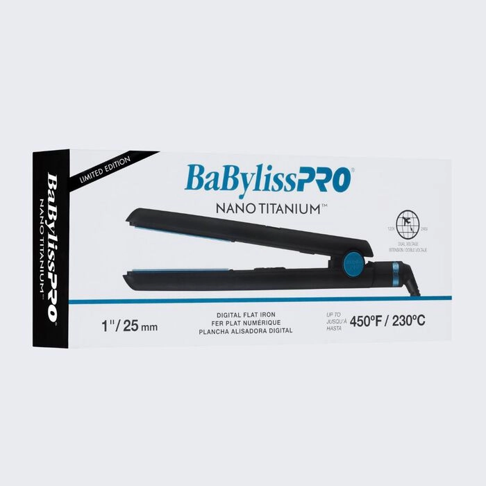 BaBylissPRO® Nano Titanium Limited Edition Black & Blue 1 Digital Flat Iron