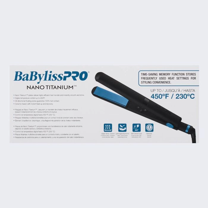 BaBylissPRO® Nano Titanium Limited Edition Black & Blue 1 Digital Flat Iron