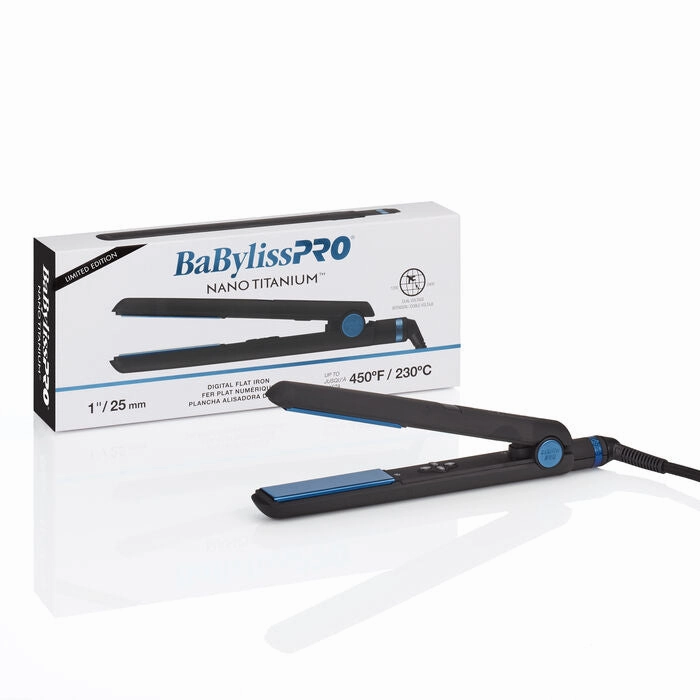 BaBylissPRO® Nano Titanium Limited Edition Black & Blue 1 Digital Flat Iron
