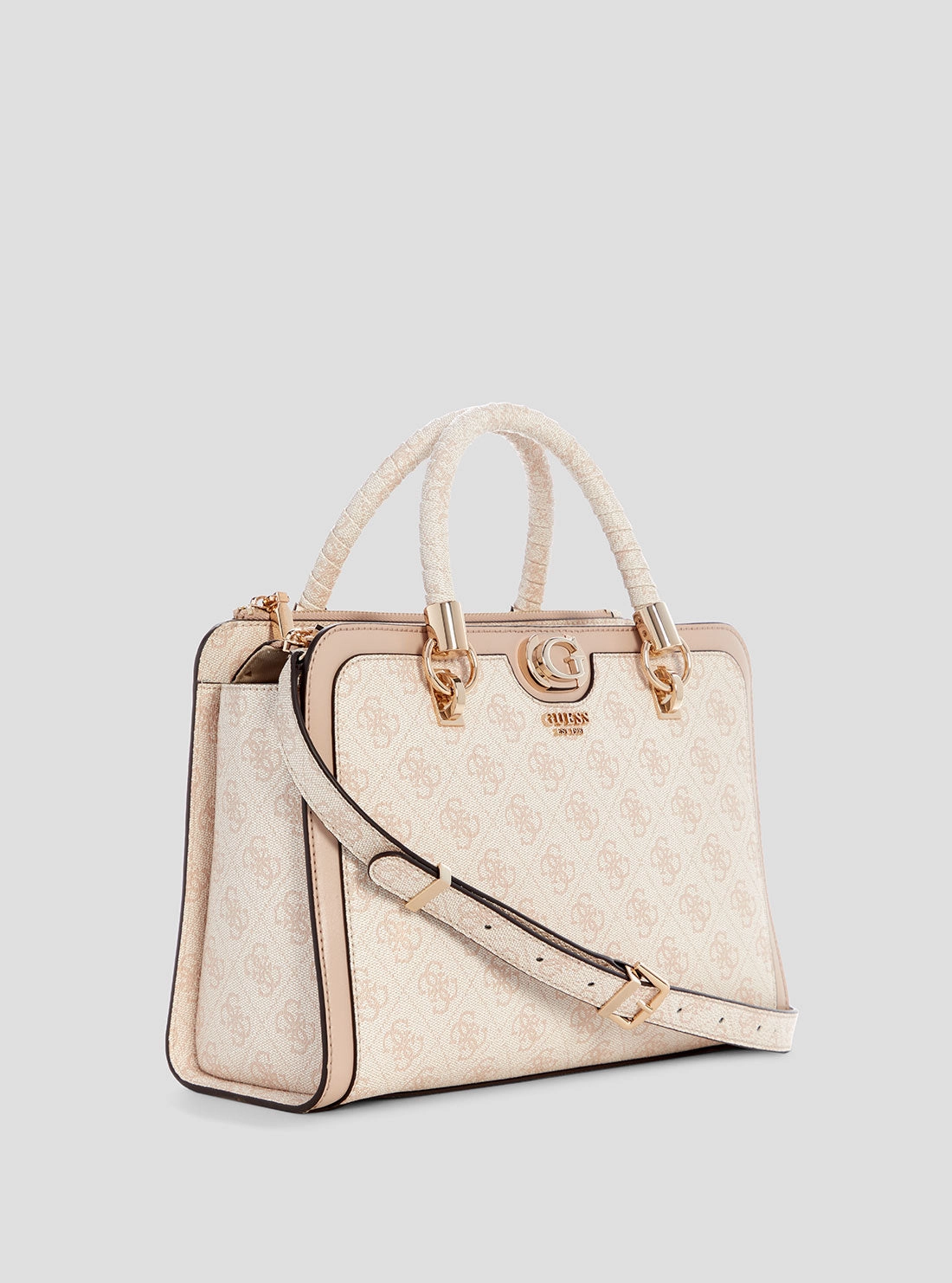 Beige Logo Orlina Logo Satchel Bag