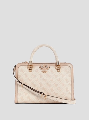 Beige Logo Orlina Logo Satchel Bag