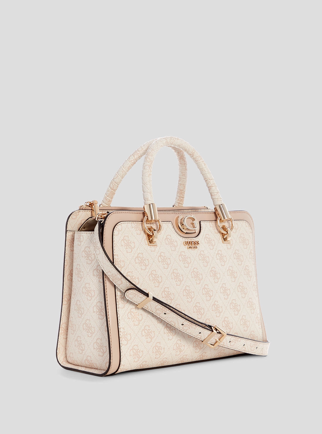 Beige Logo Orlina Logo Satchel Bag