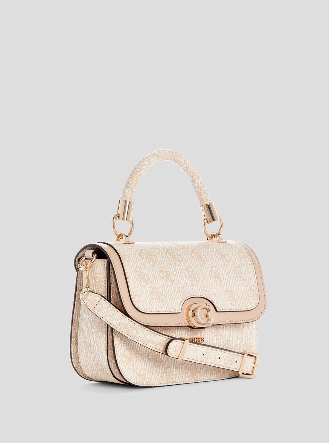 Beige Logo Orlina Top Handle Bag