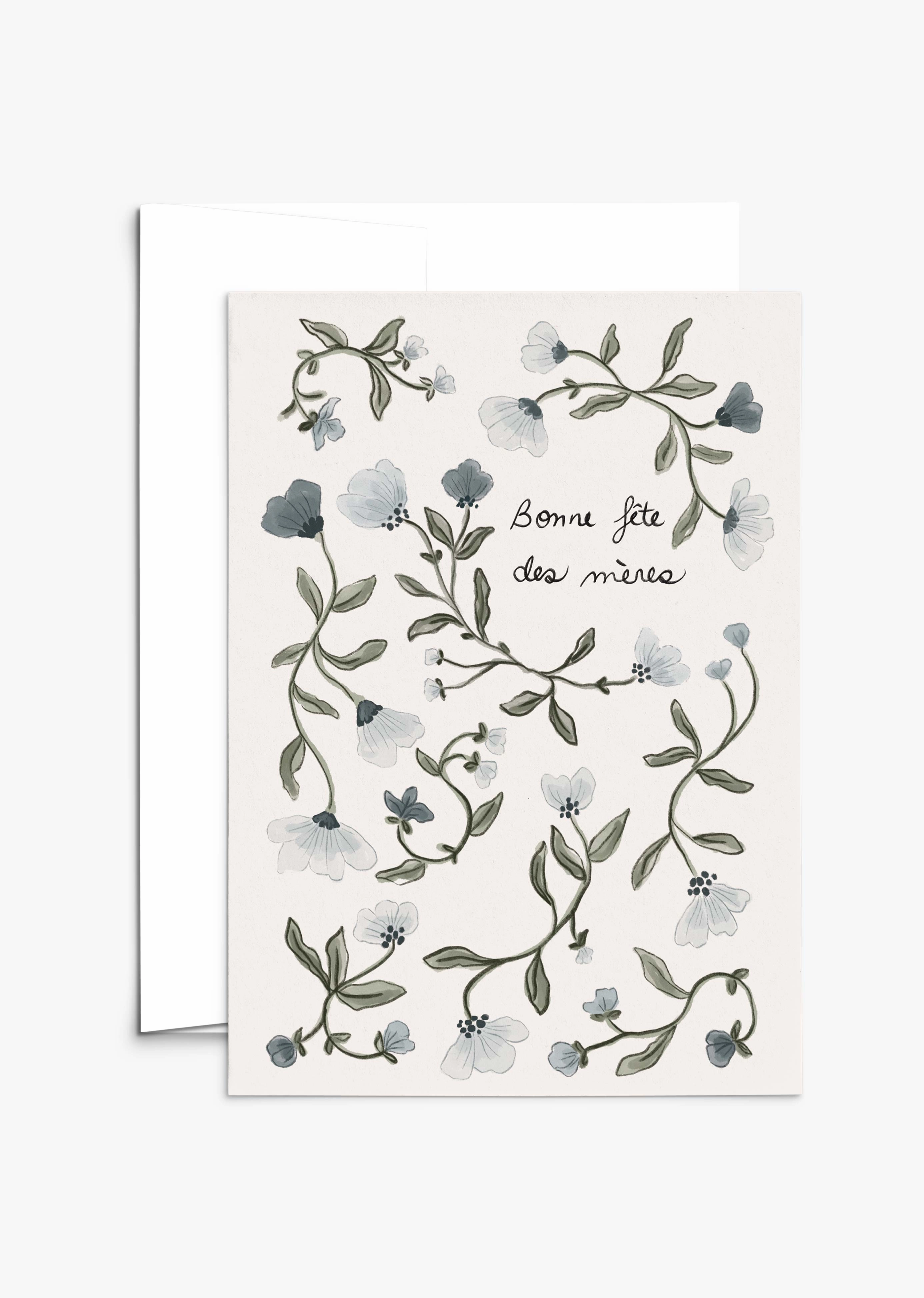 Blue Flower Mother's Day Greeting Card