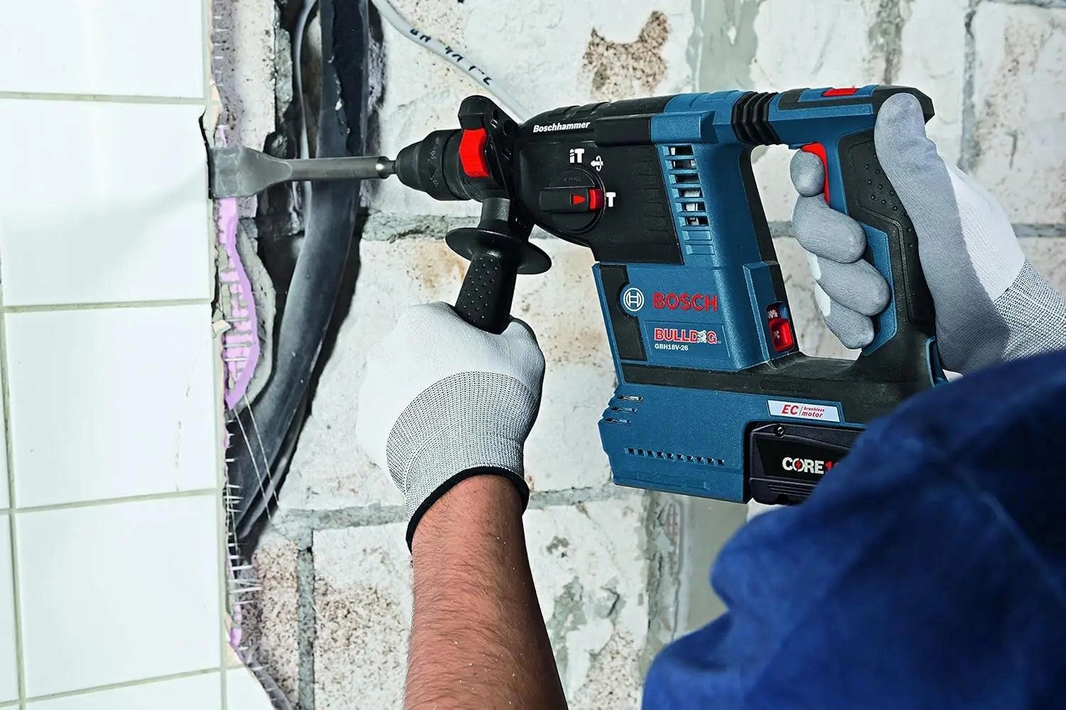 BOSCH  GBH18V-26K24  -18V BRUSHLESS BULLDOG 1'' SDS PLUS ROTARY HAMMER KIT