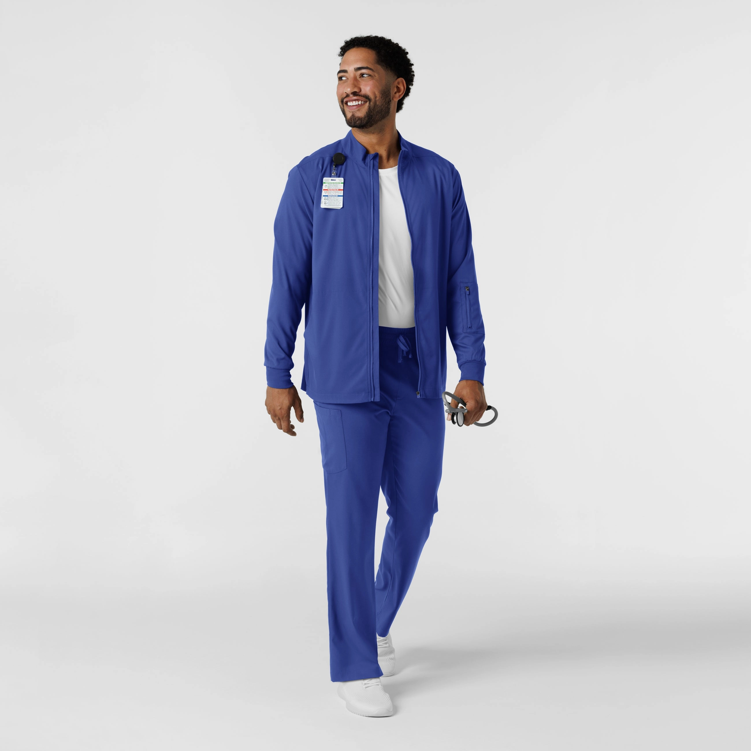 Boundless Men's Warm Up Scrub Jacket - Galaxy Blue