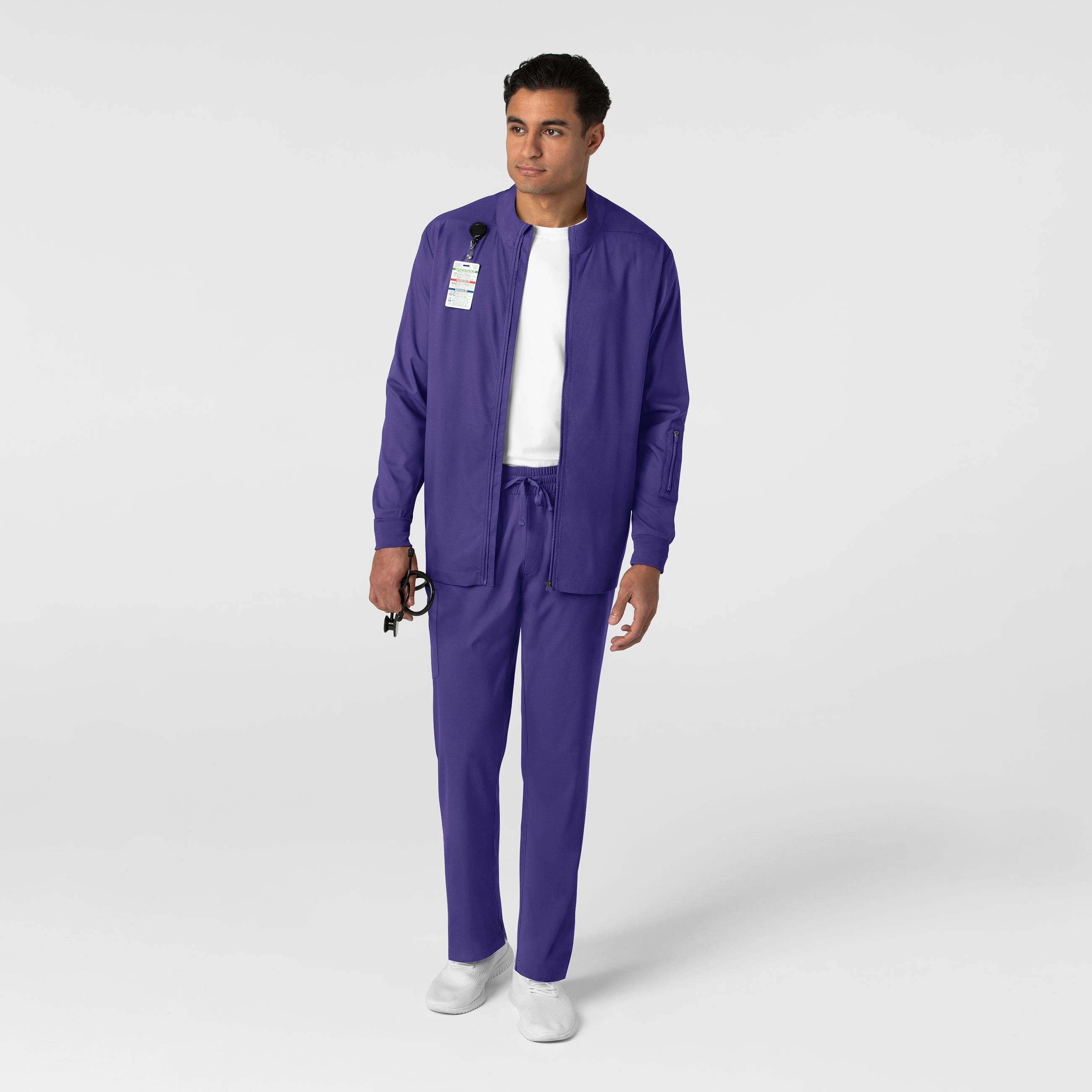 Boundless Men's Warm Up Scrub Jacket - Grape