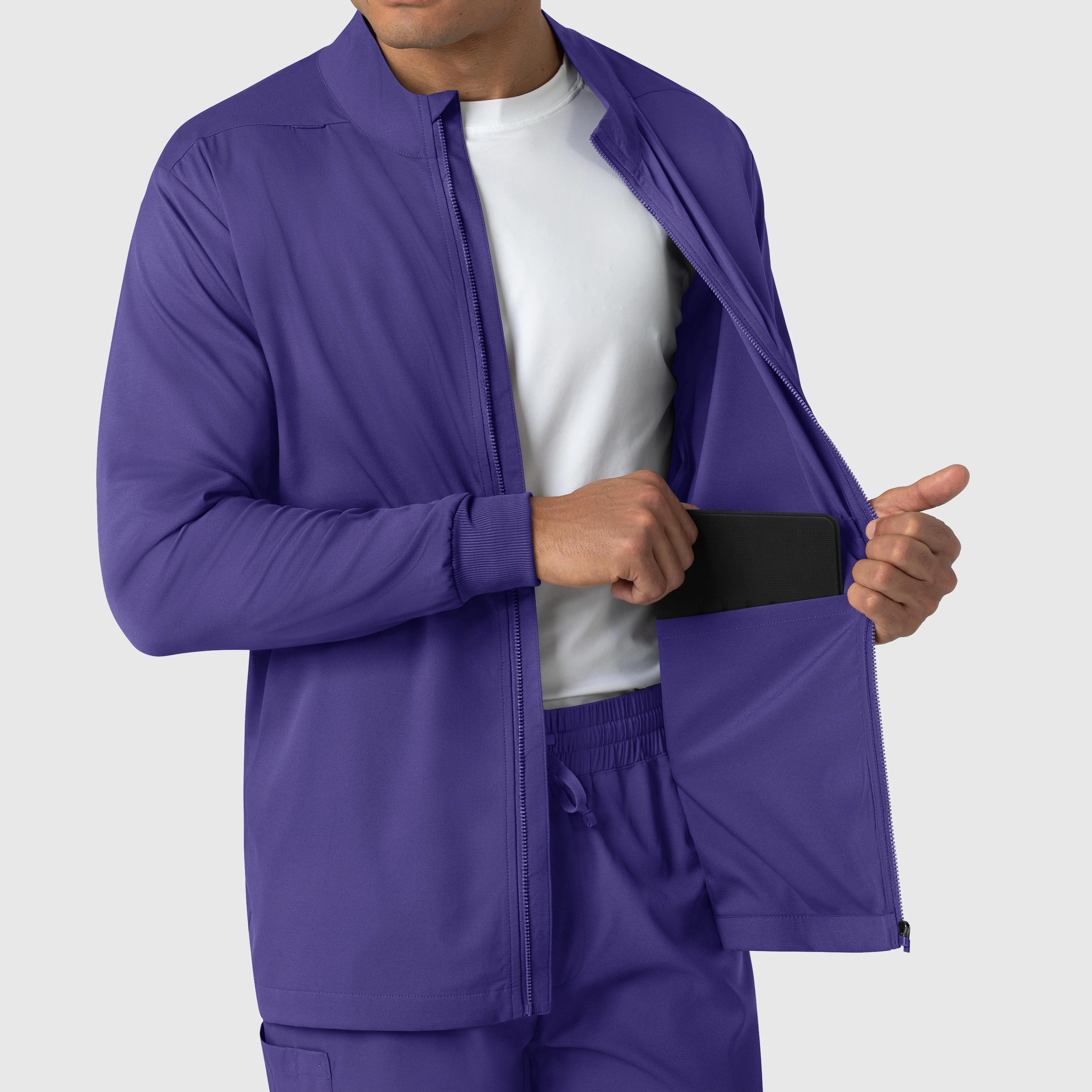 Boundless Men's Warm Up Scrub Jacket - Grape