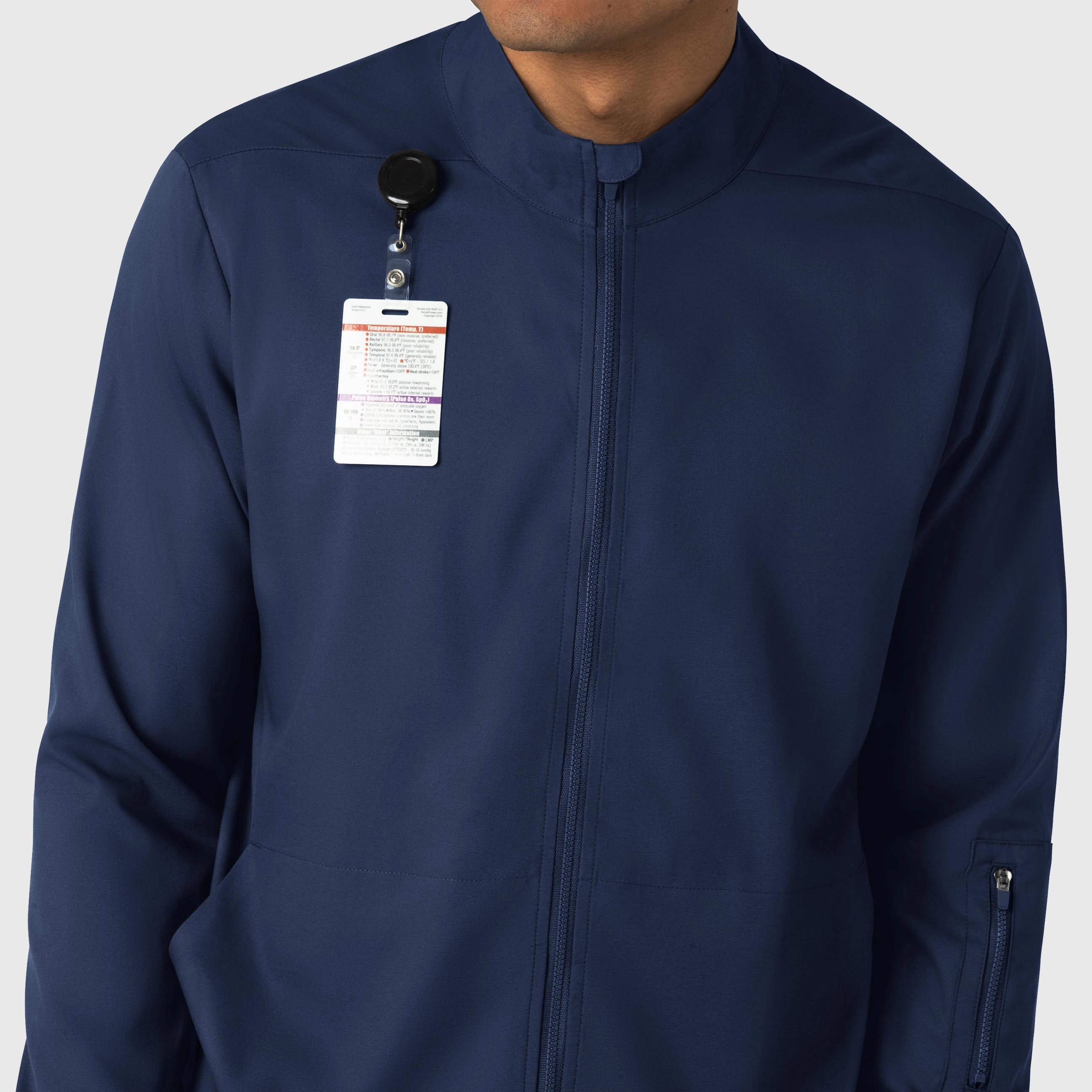 Boundless Men's Warm Up Scrub Jacket - Navy