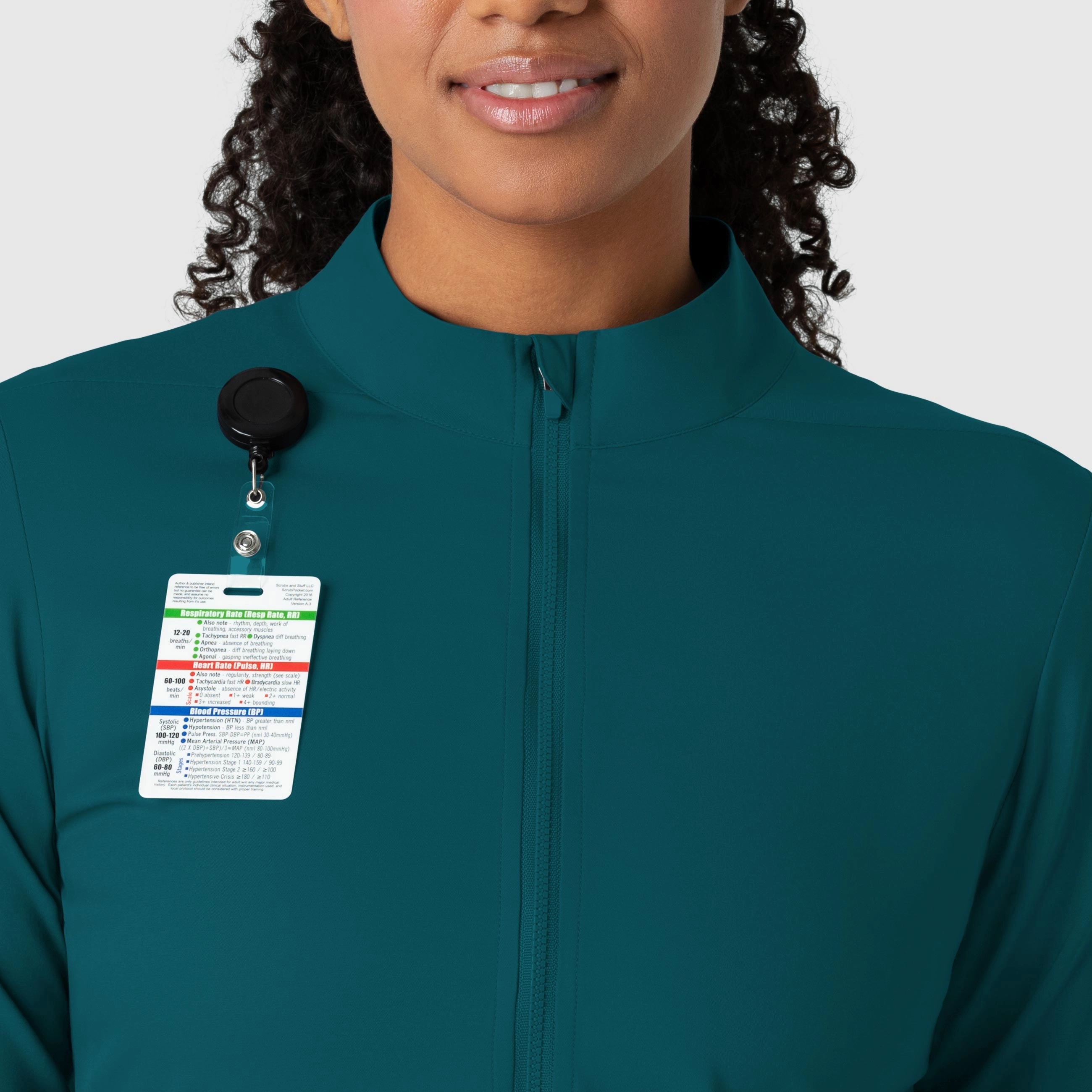 Boundless Women's Warm Up Scrub Jacket - Caribbean