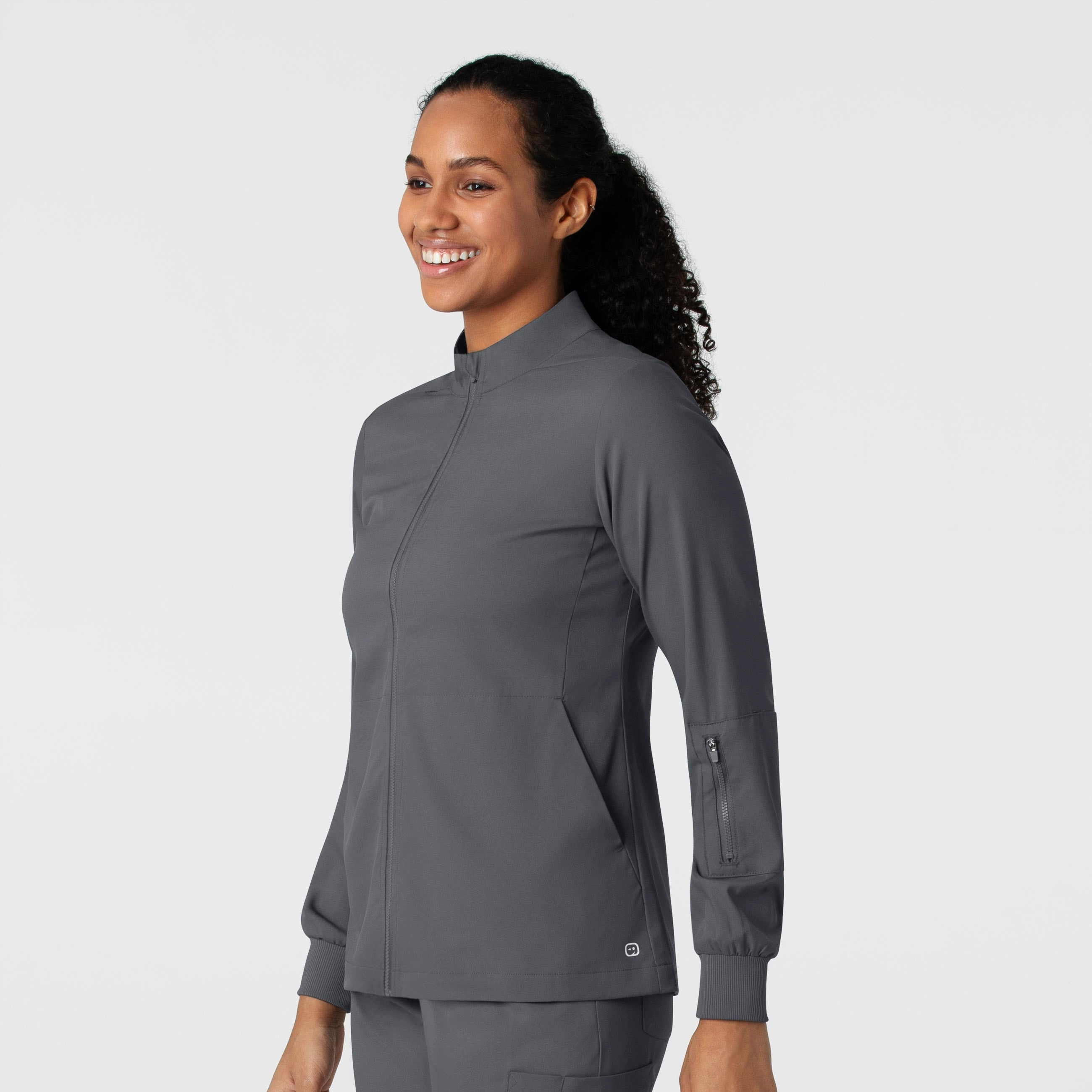 Boundless Women's Warm Up Scrub Jacket - Pewter