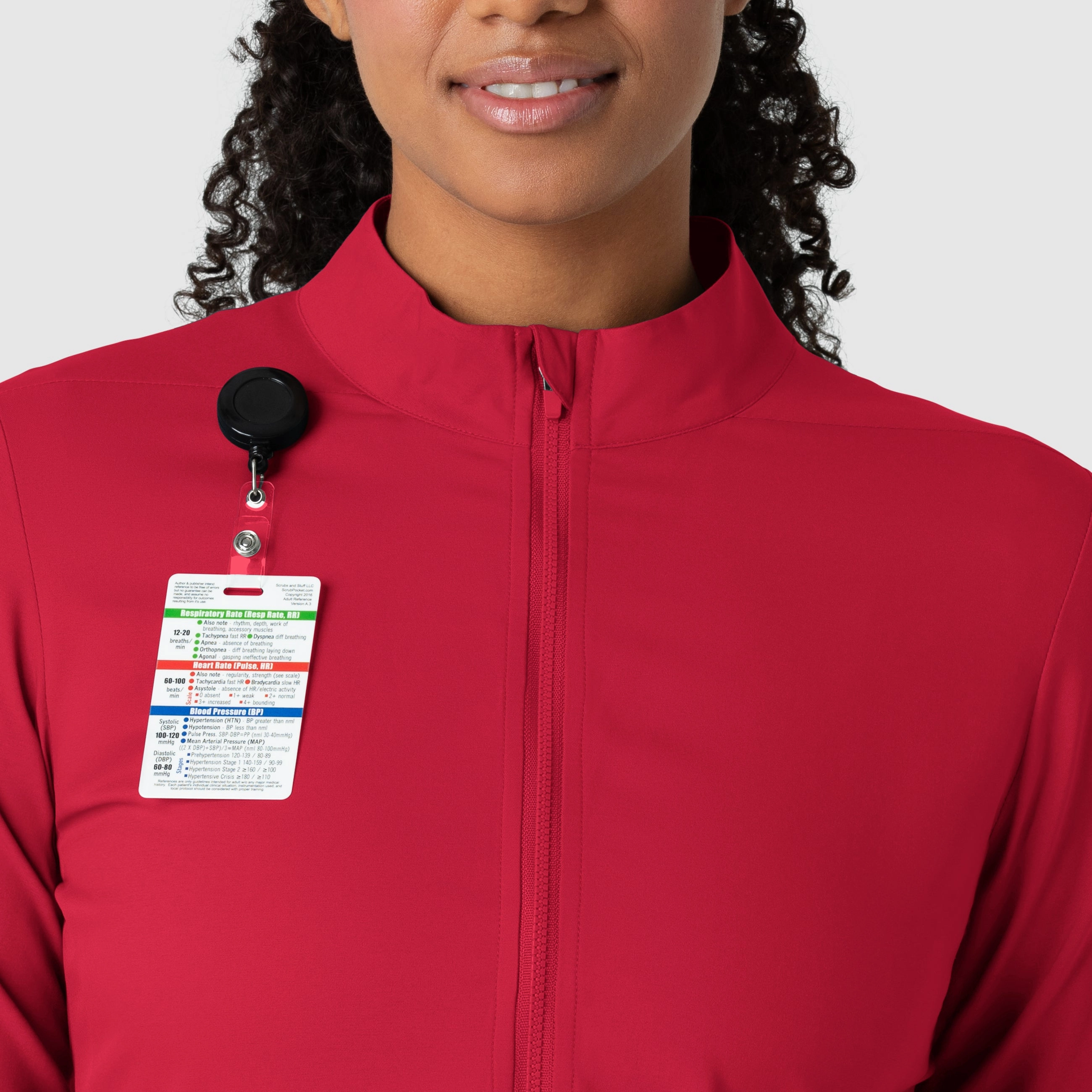 Boundless Women's Warm Up Scrub Jacket - Red