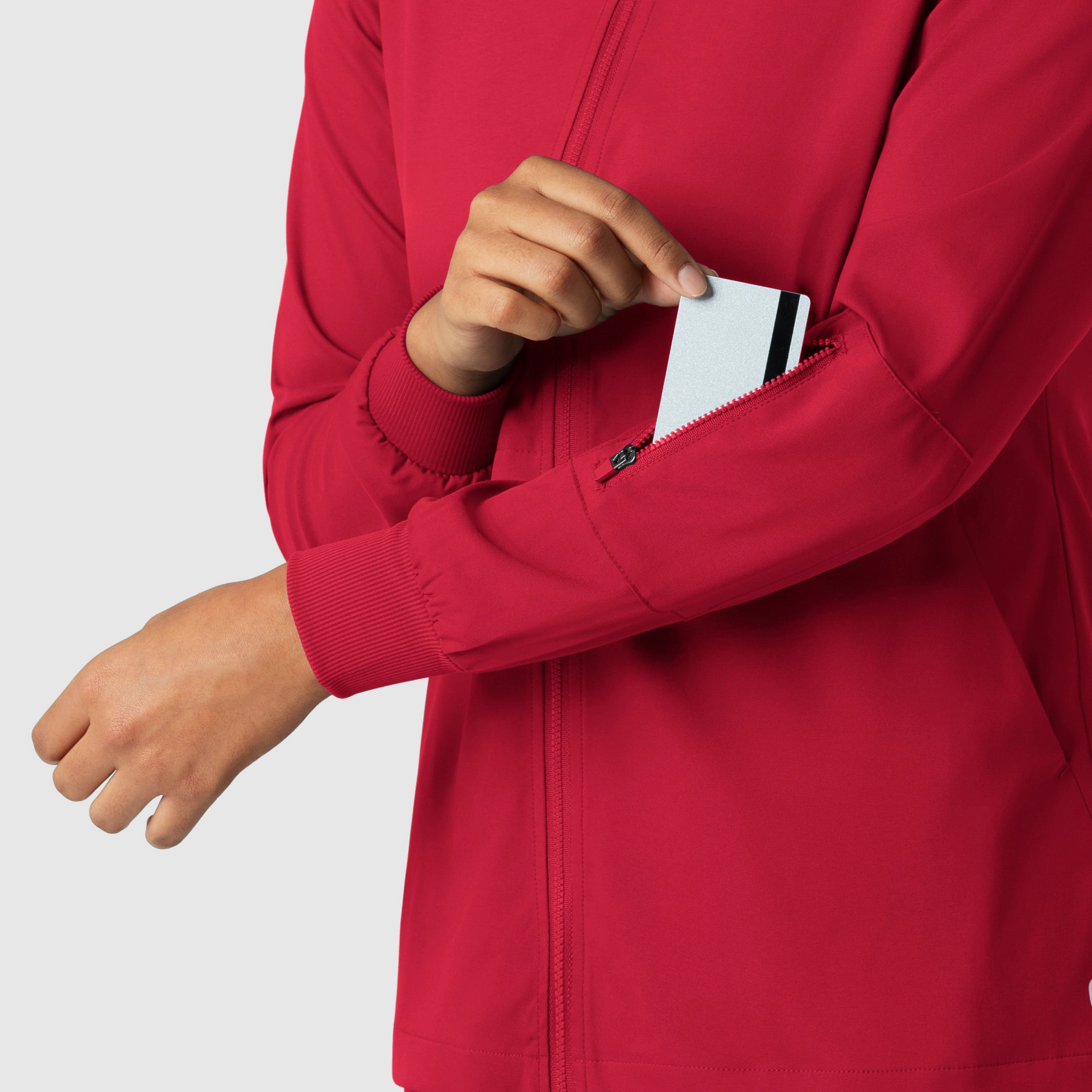 Boundless Women's Warm Up Scrub Jacket - Red