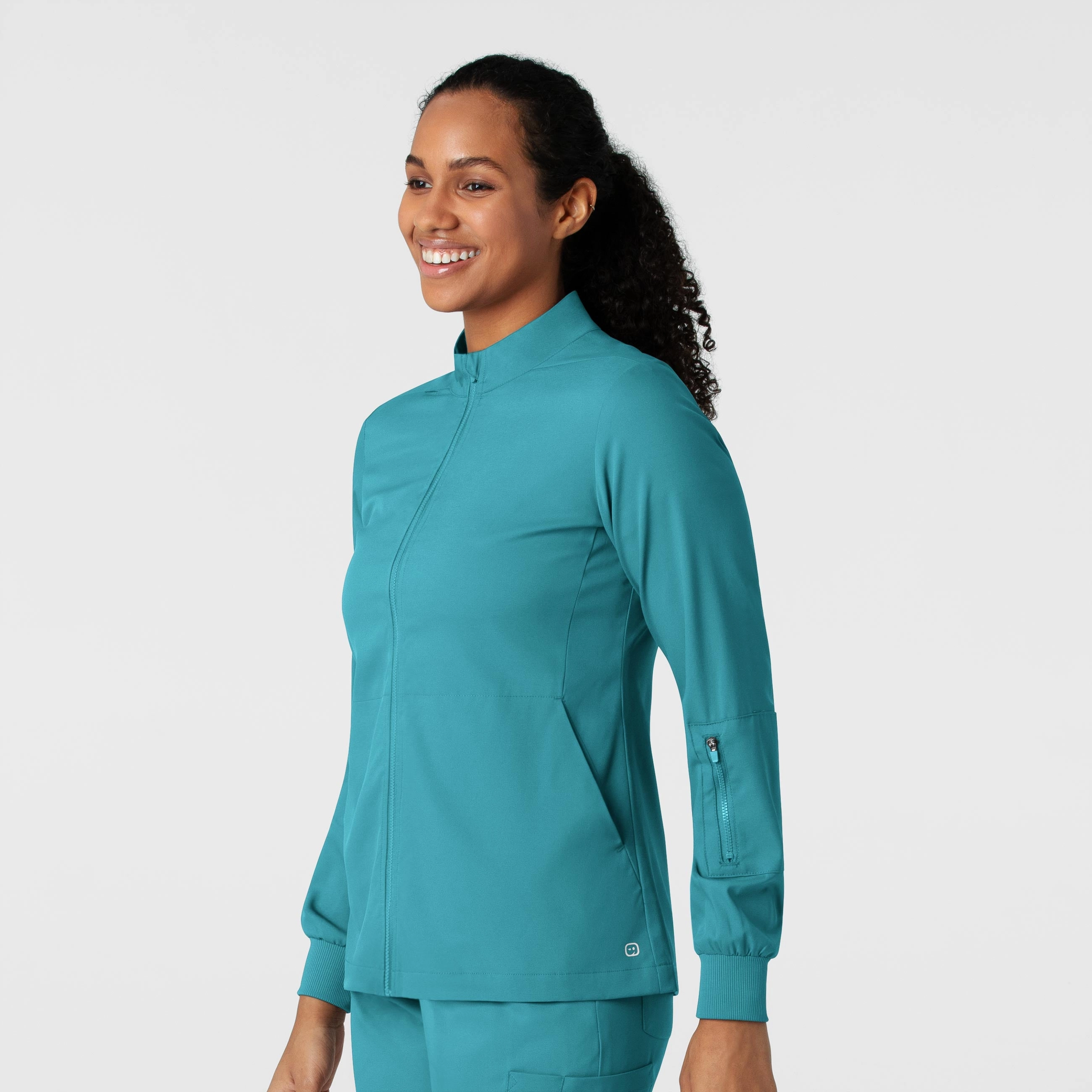 Boundless Women's Warm Up Scrub Jacket - Teal