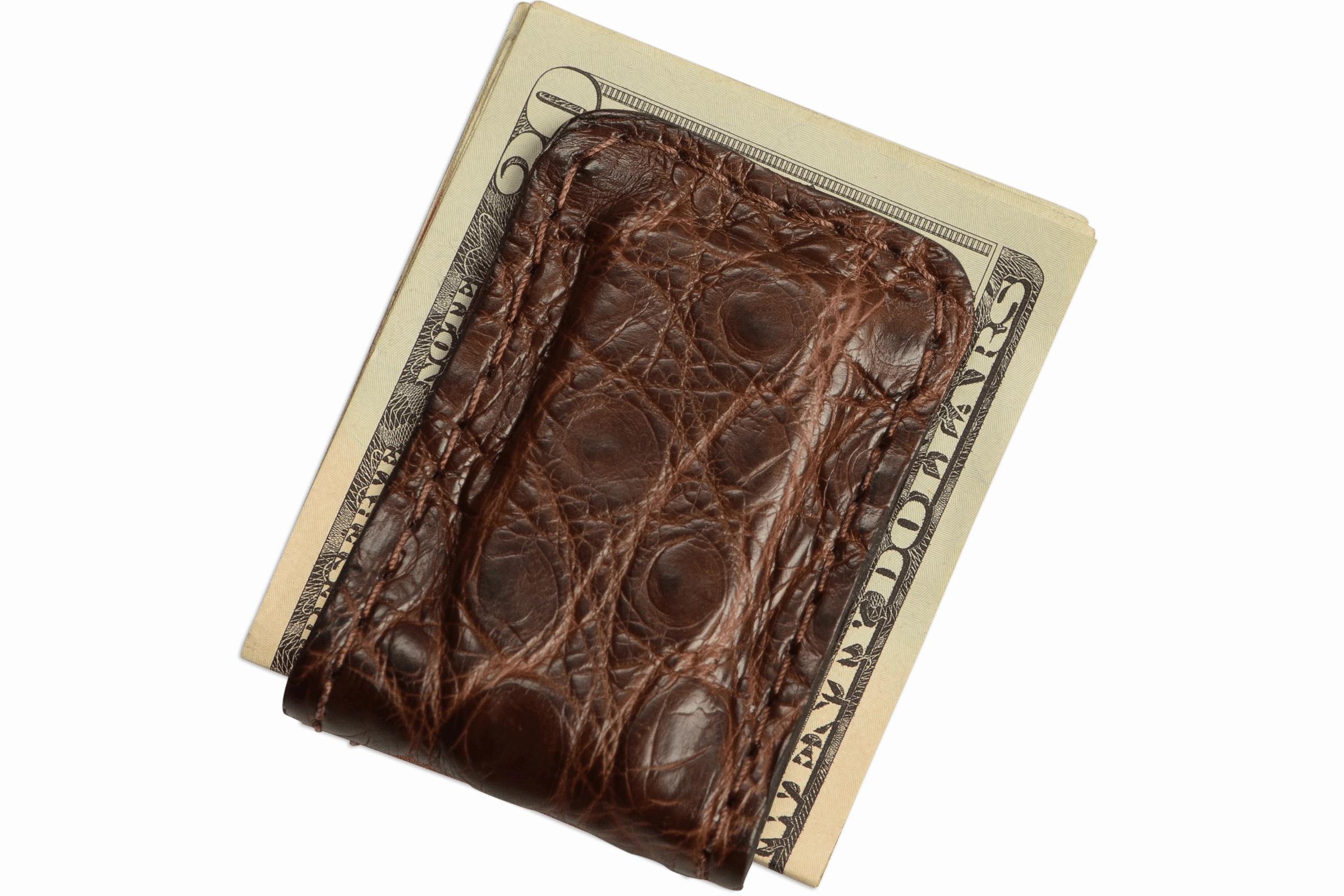 Brown Alligator Men's Magnetic Money Clip