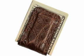 Brown Alligator Men's Magnetic Money Clip