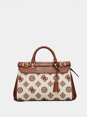 Brown Logo Sestri Luxury Satchel Bag