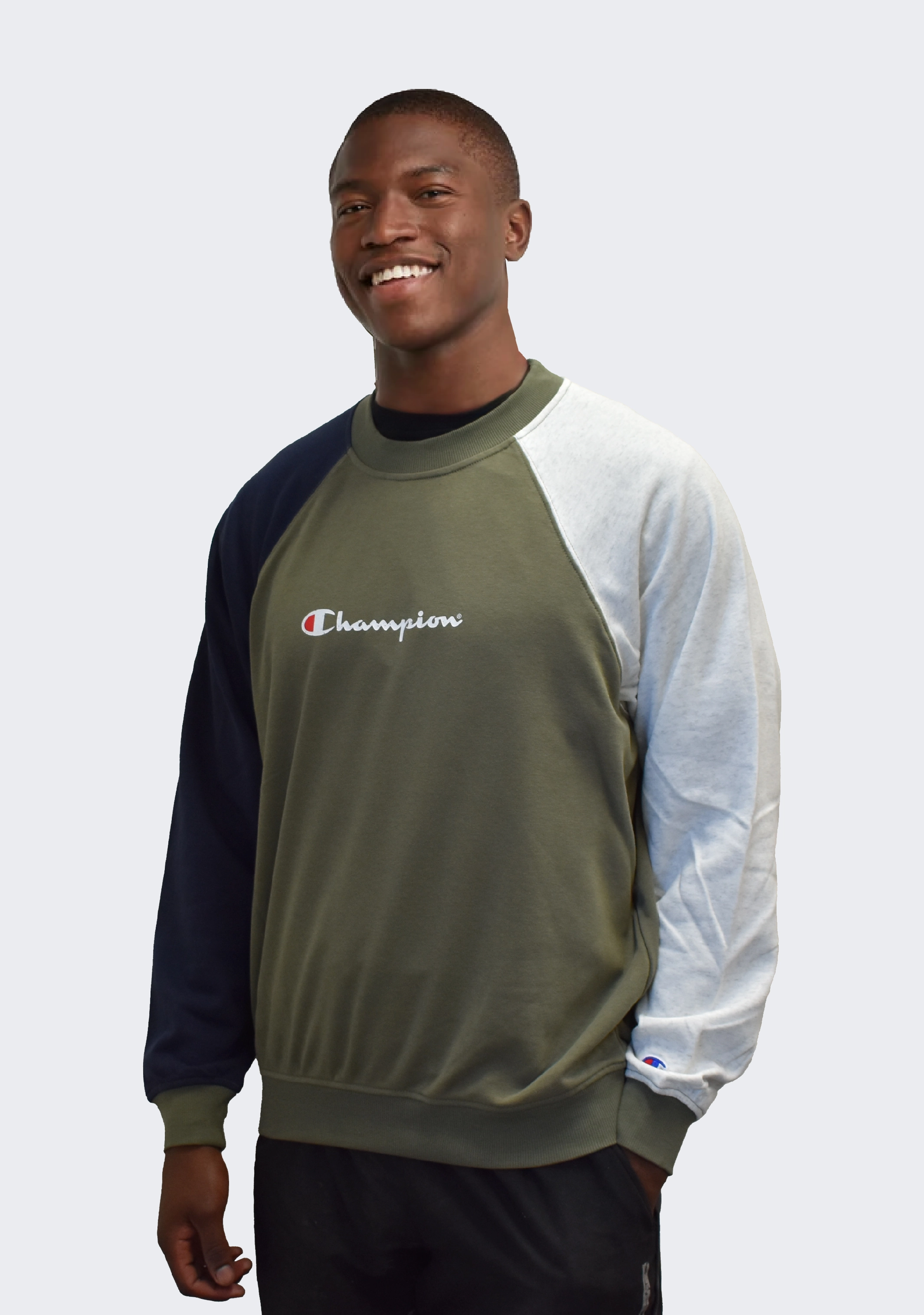 Champion Mens French Terry Colour Block Crew