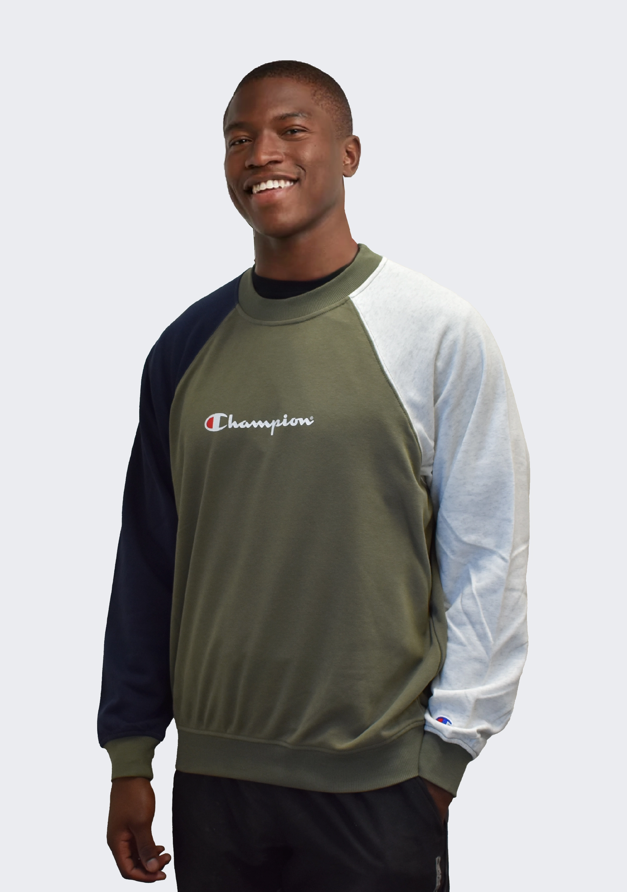 Champion Mens French Terry Colour Block Crew