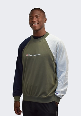 Champion Mens French Terry Colour Block Crew