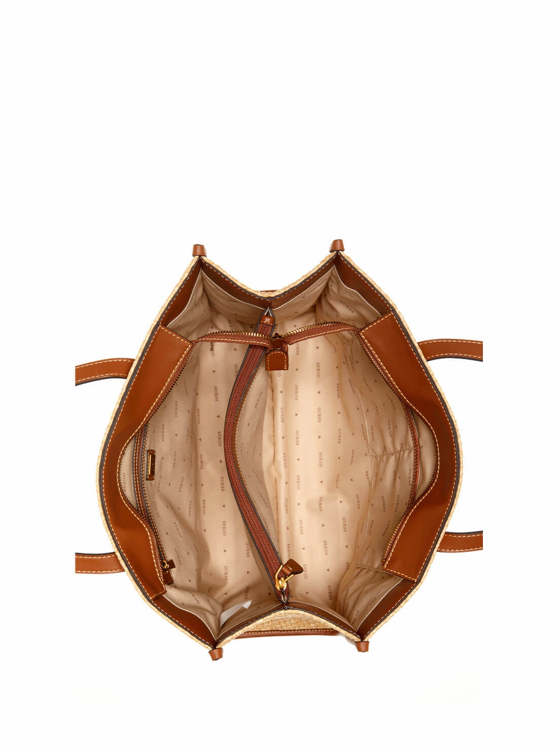 Cognac Brown and Natural Silvana Tote Bag