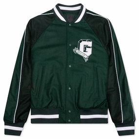 College Varsity Wool Jacket - Dark Green