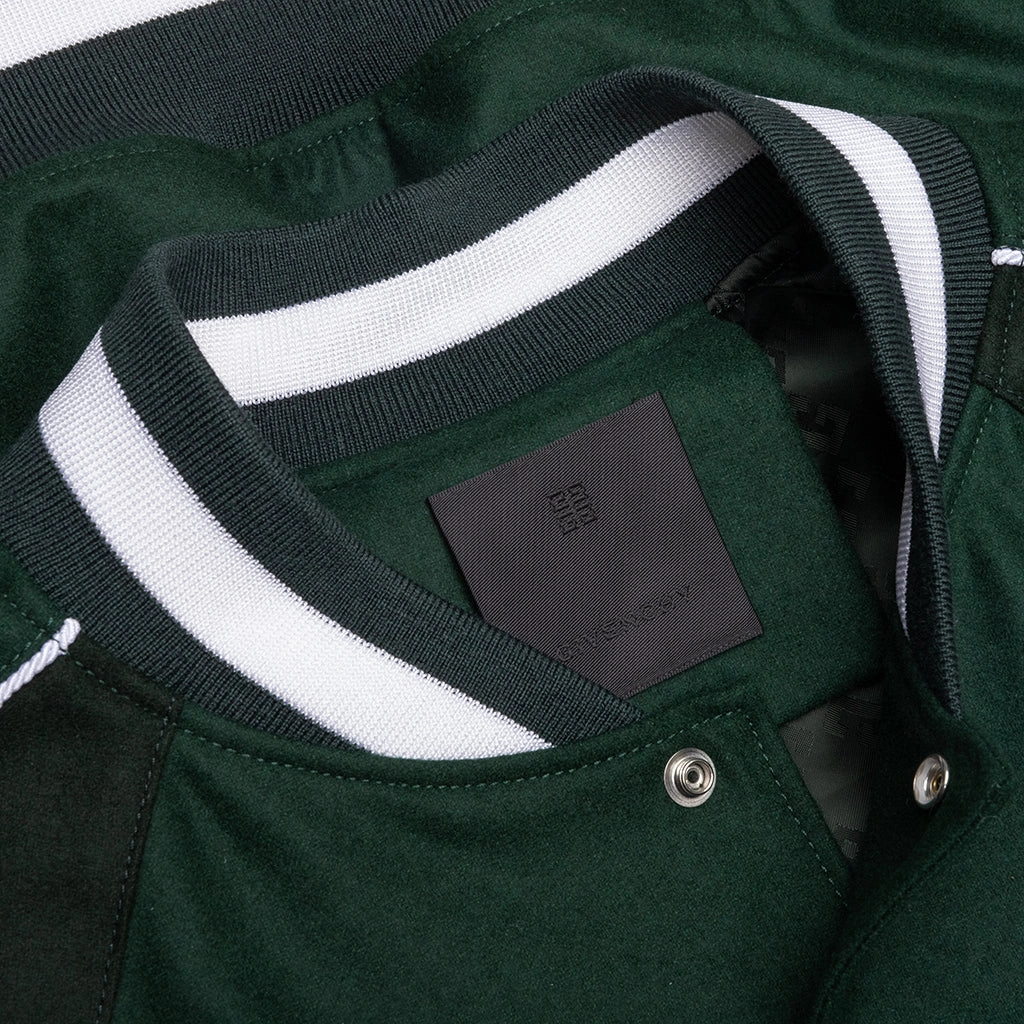 College Varsity Wool Jacket - Dark Green