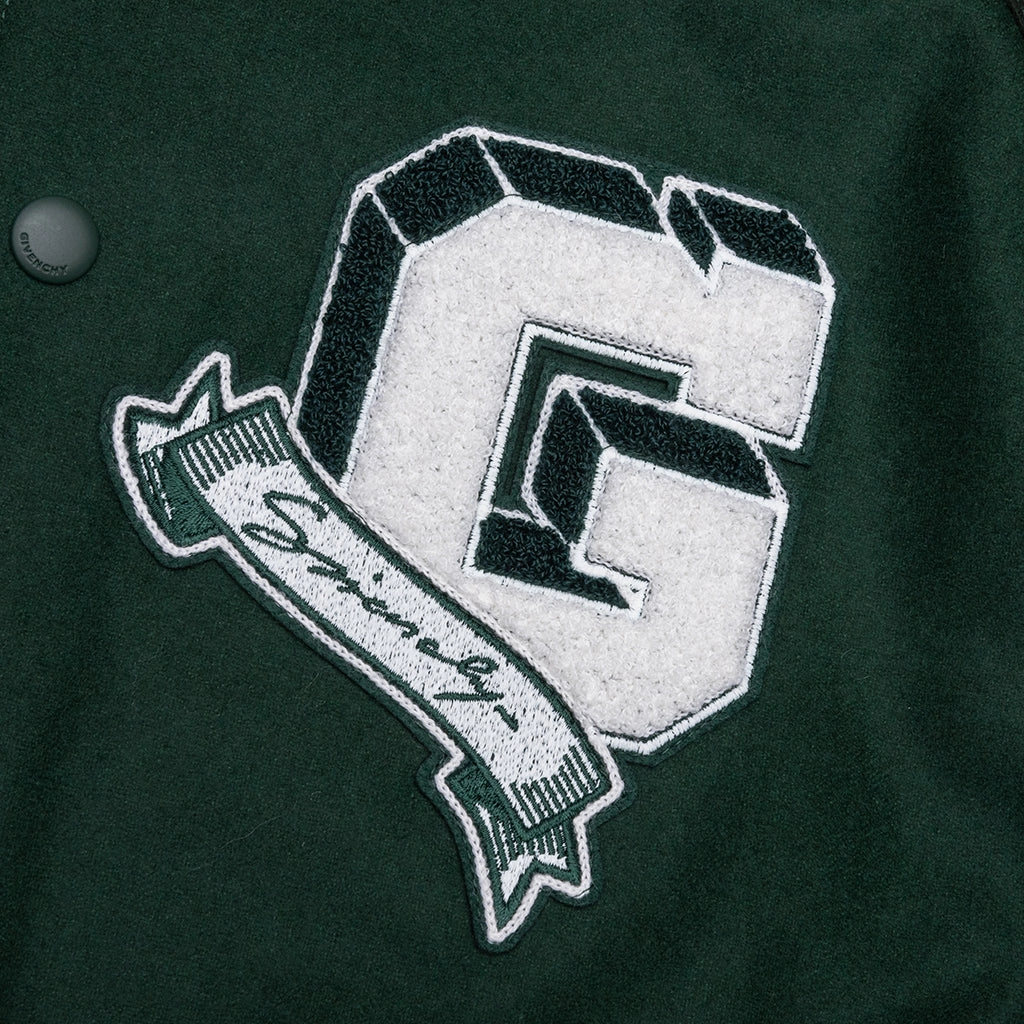 College Varsity Wool Jacket - Dark Green