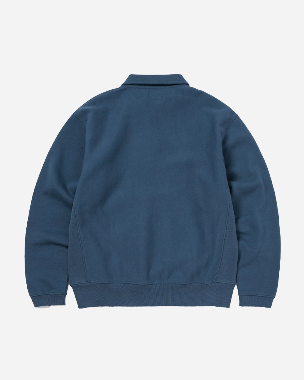Damaged Half Zip Polo Sweatshirt Deep Water