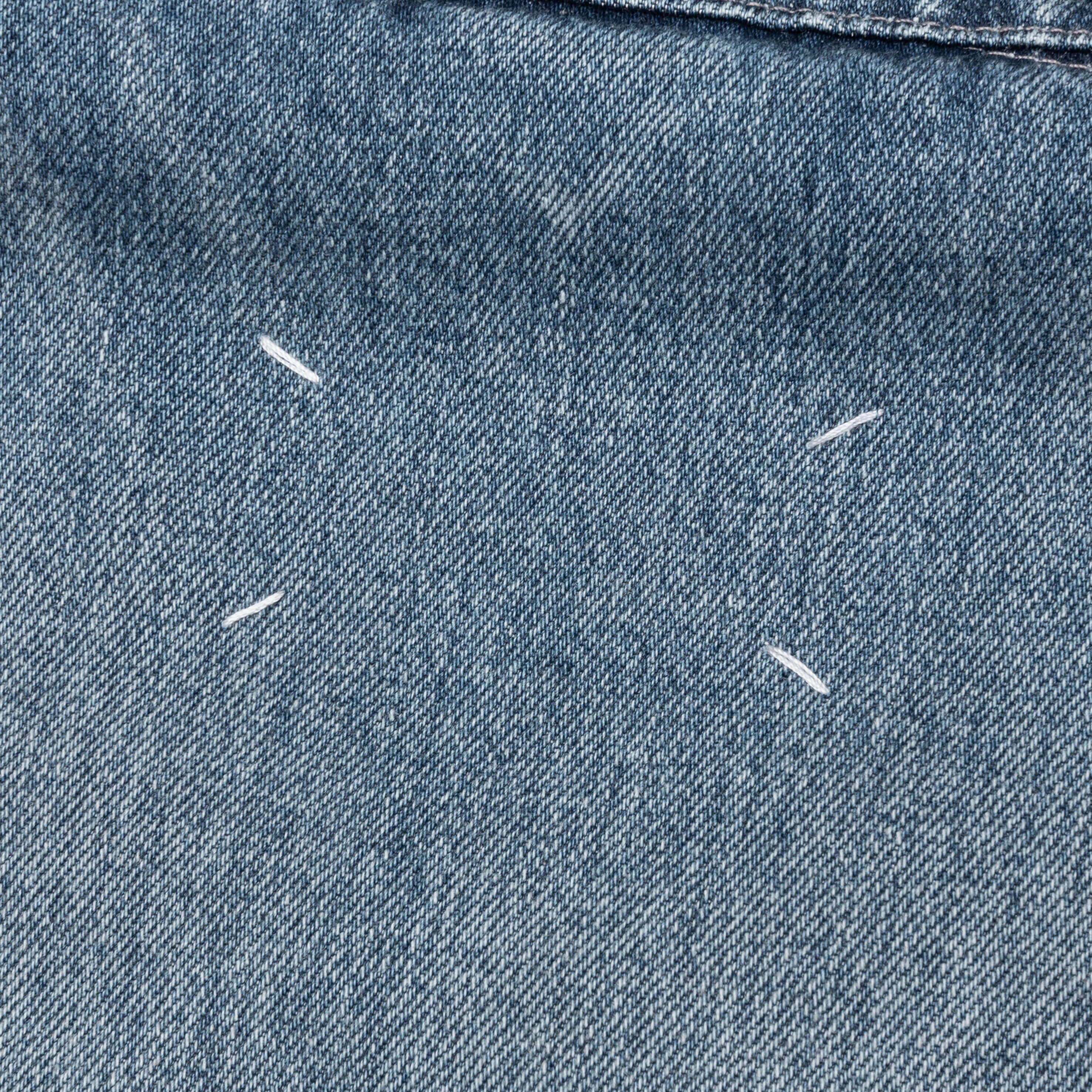 Denim Jacket with Corduroy Collar - Light Blue