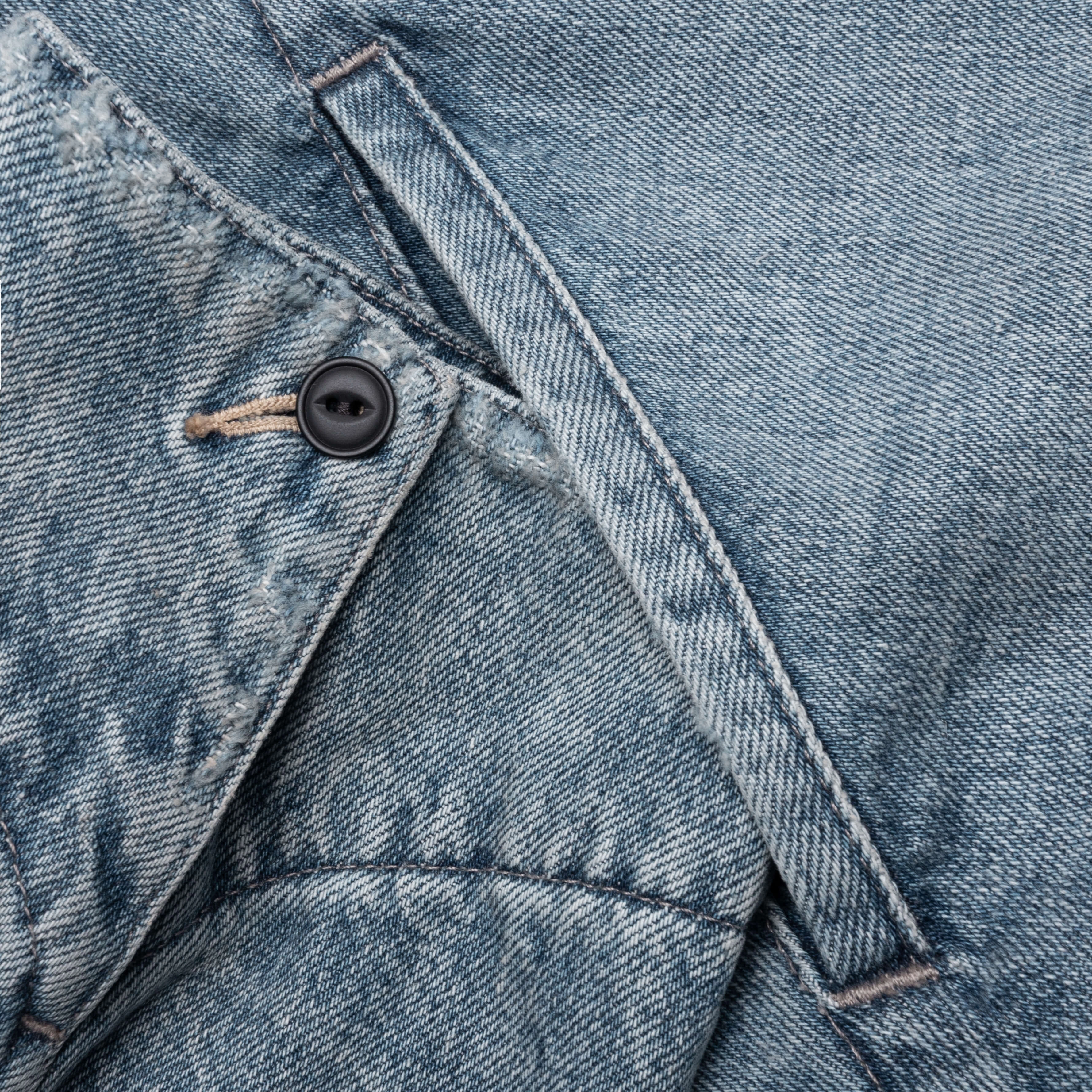 Denim Jacket with Corduroy Collar - Light Blue