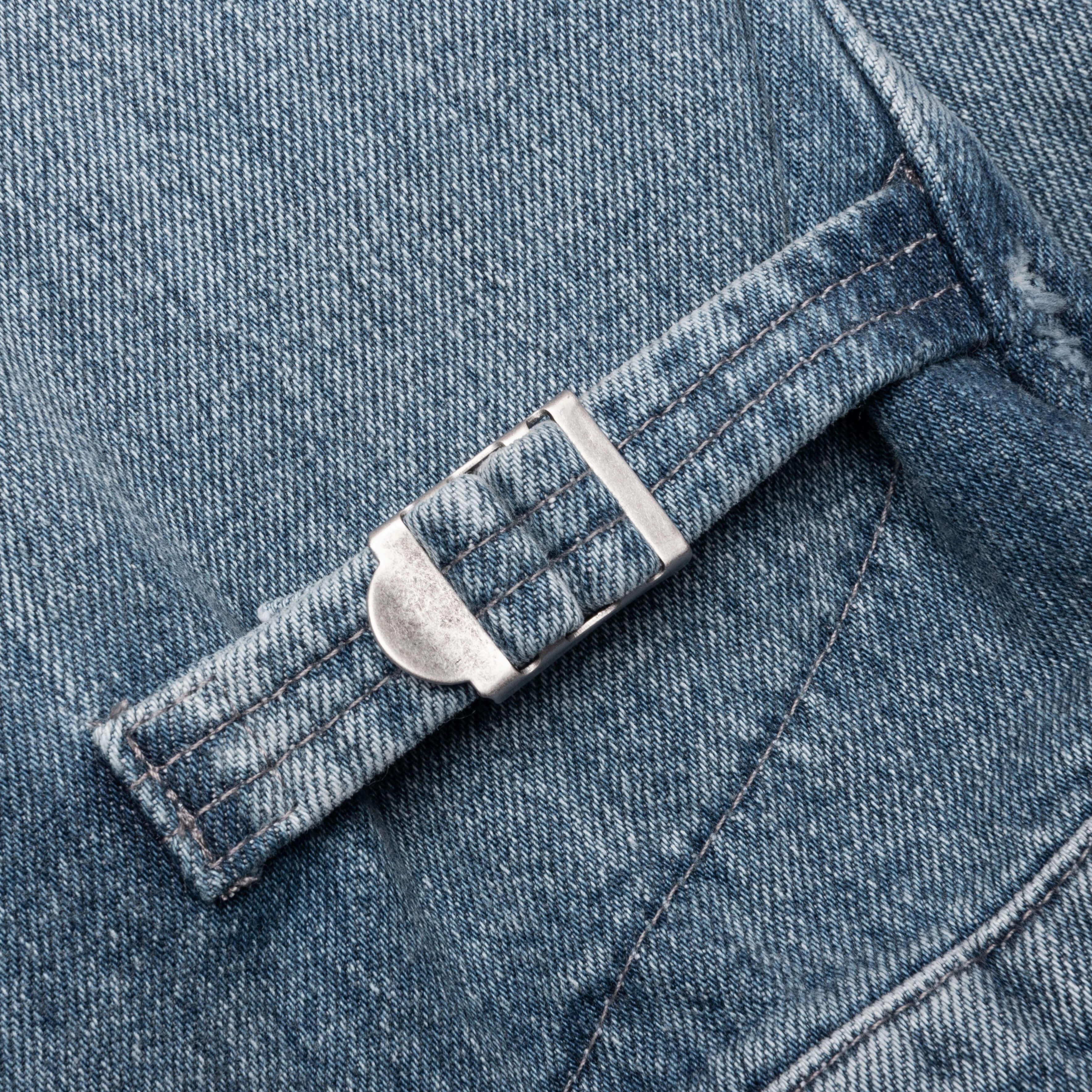 Denim Jacket with Corduroy Collar - Light Blue