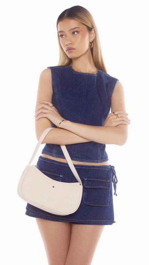 Dixiee Shoulder Bag - Beige Suede