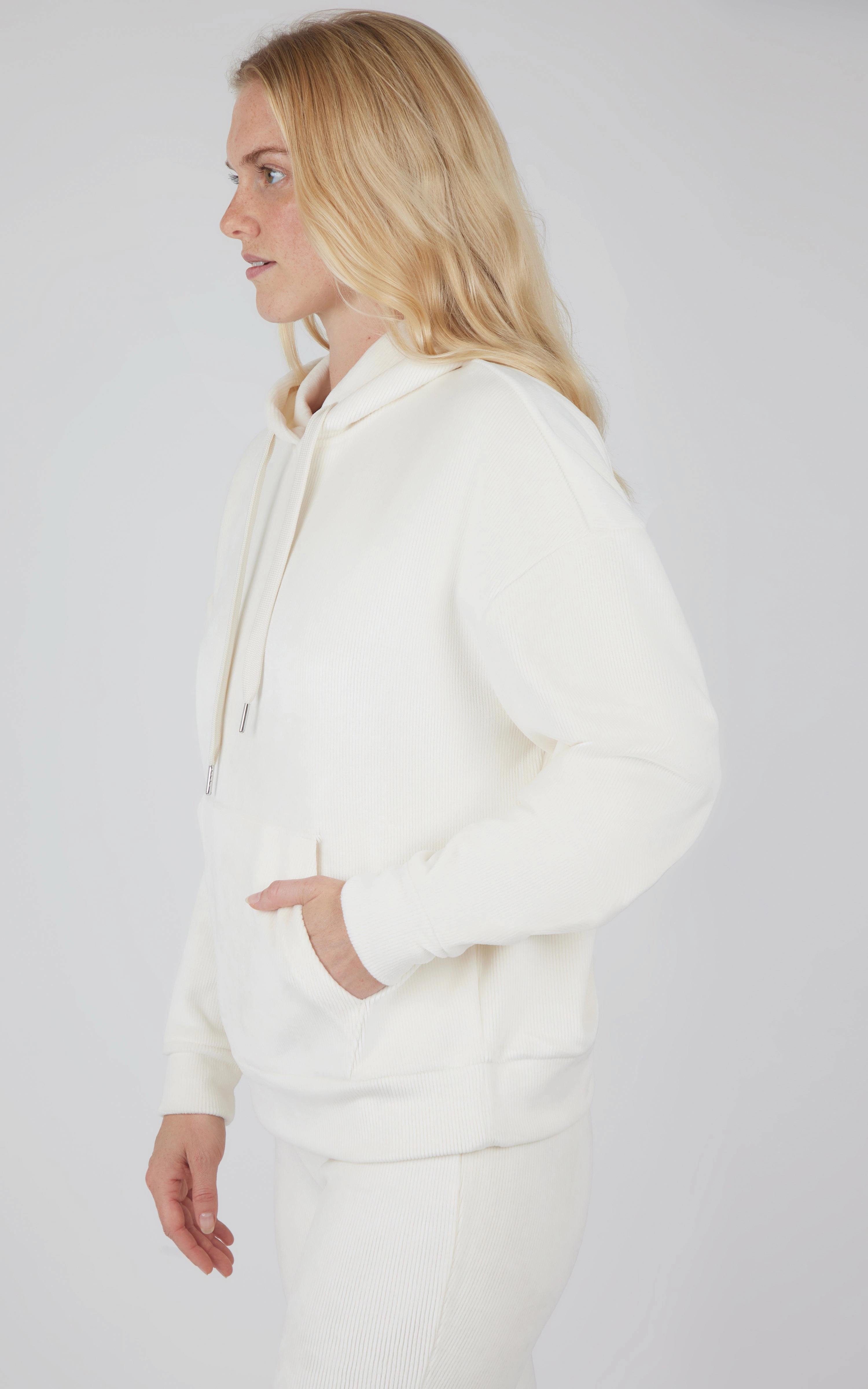 Dreamy Velour Ribbed Pullover Hoodie