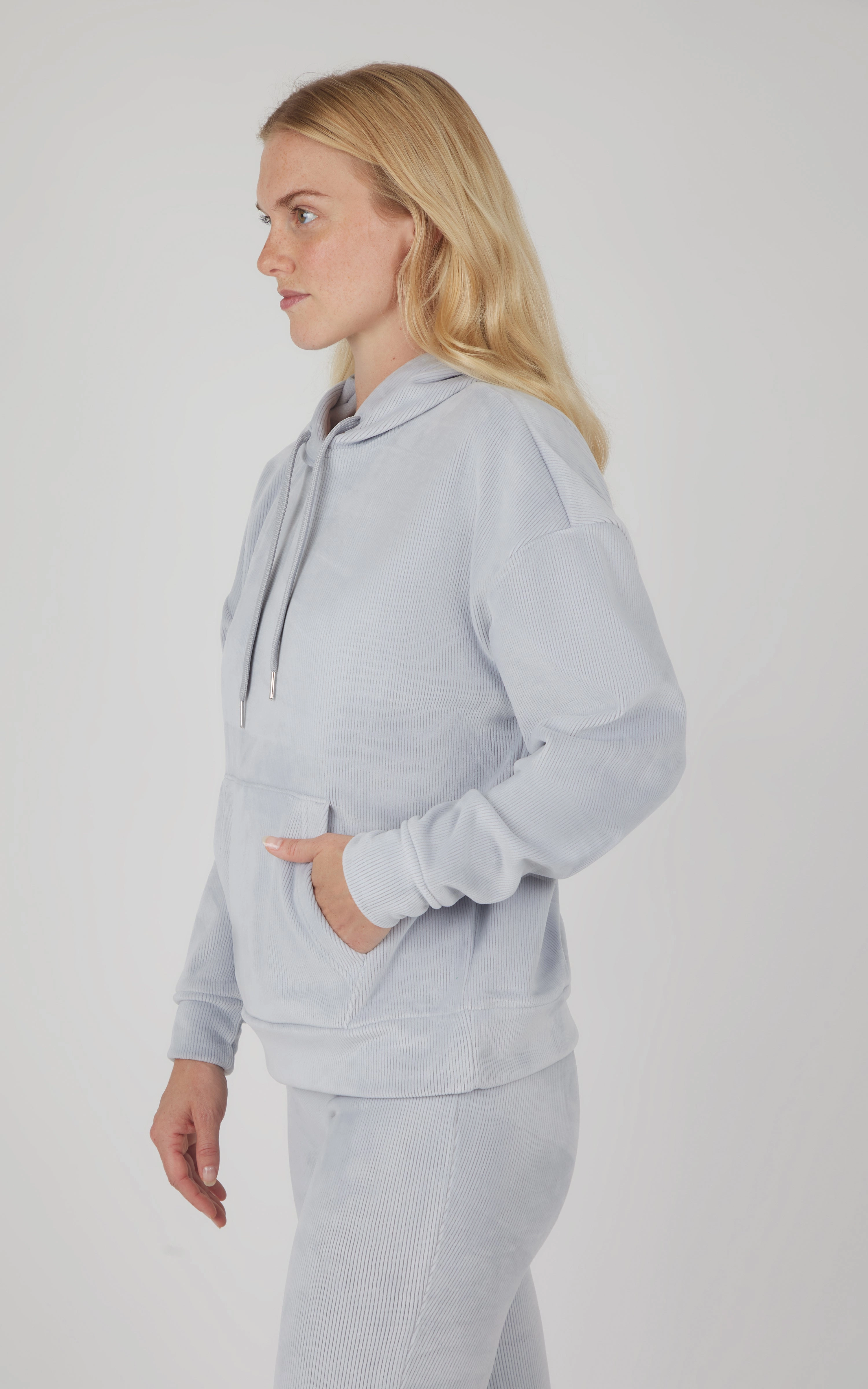 Dreamy Velour Ribbed Pullover Hoodie