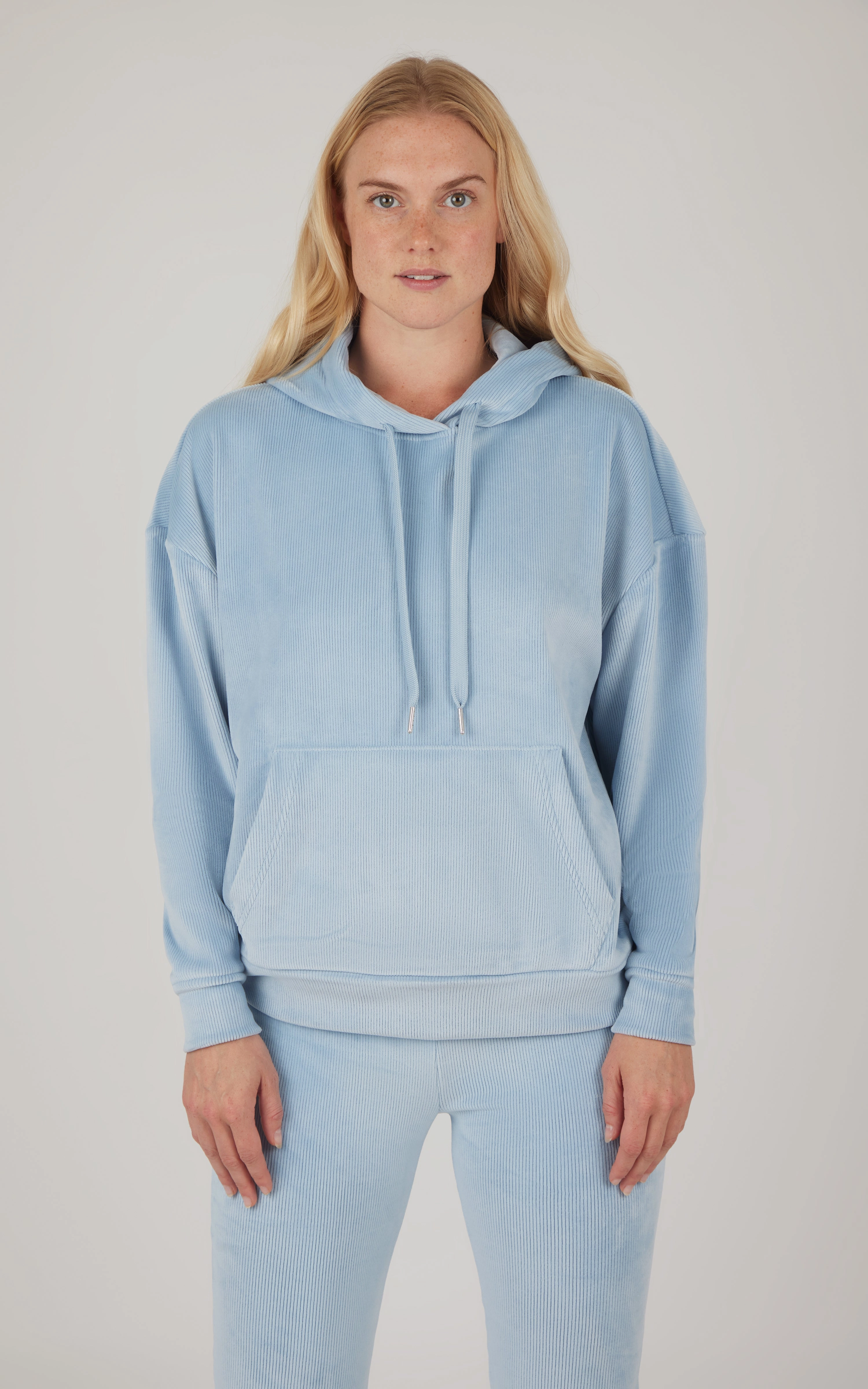 Dreamy Velour Ribbed Pullover Hoodie