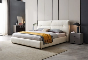 Enzo Leather Modern Bed