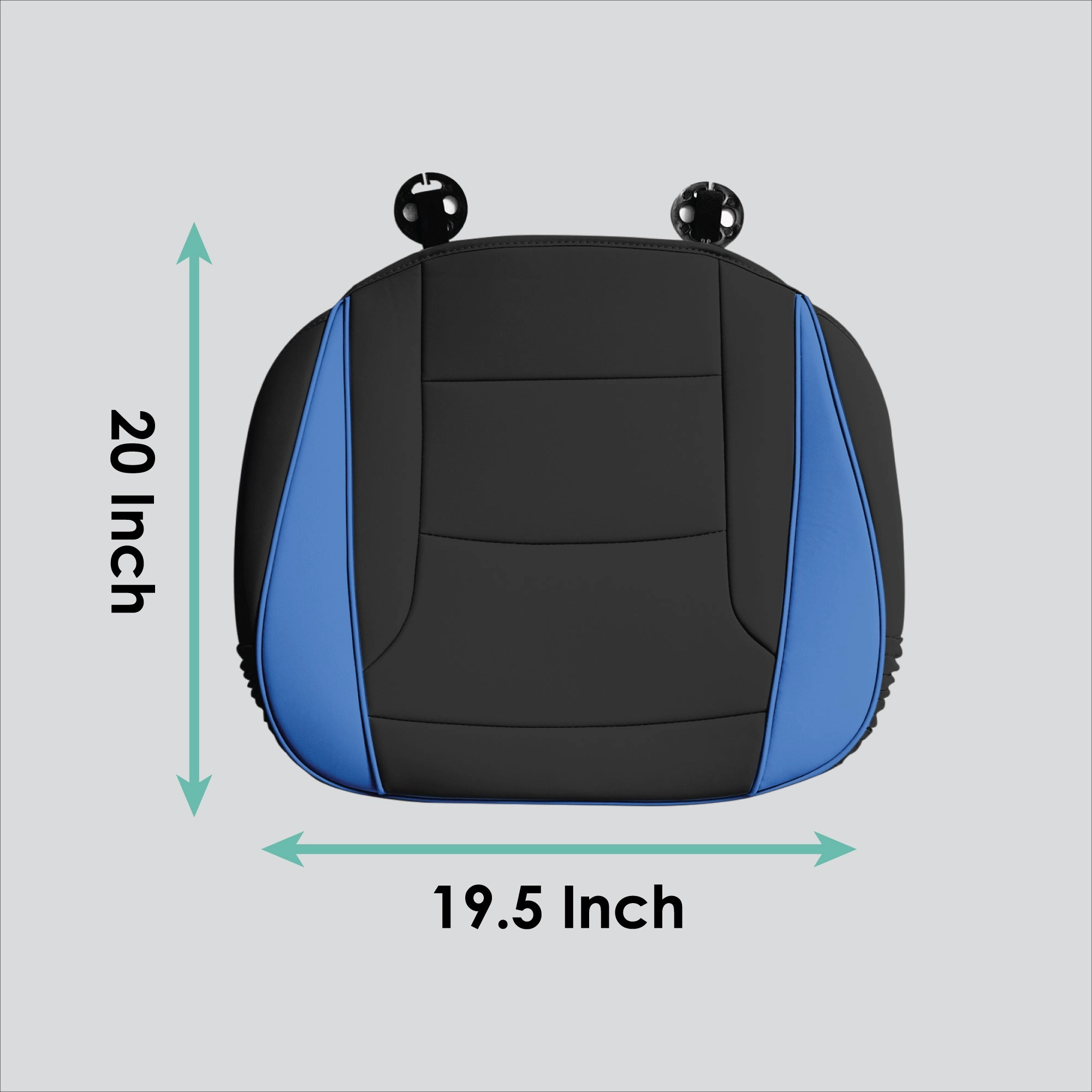 Faux Leather Seat Cushion Pad - 2 Piece Front Set Blue