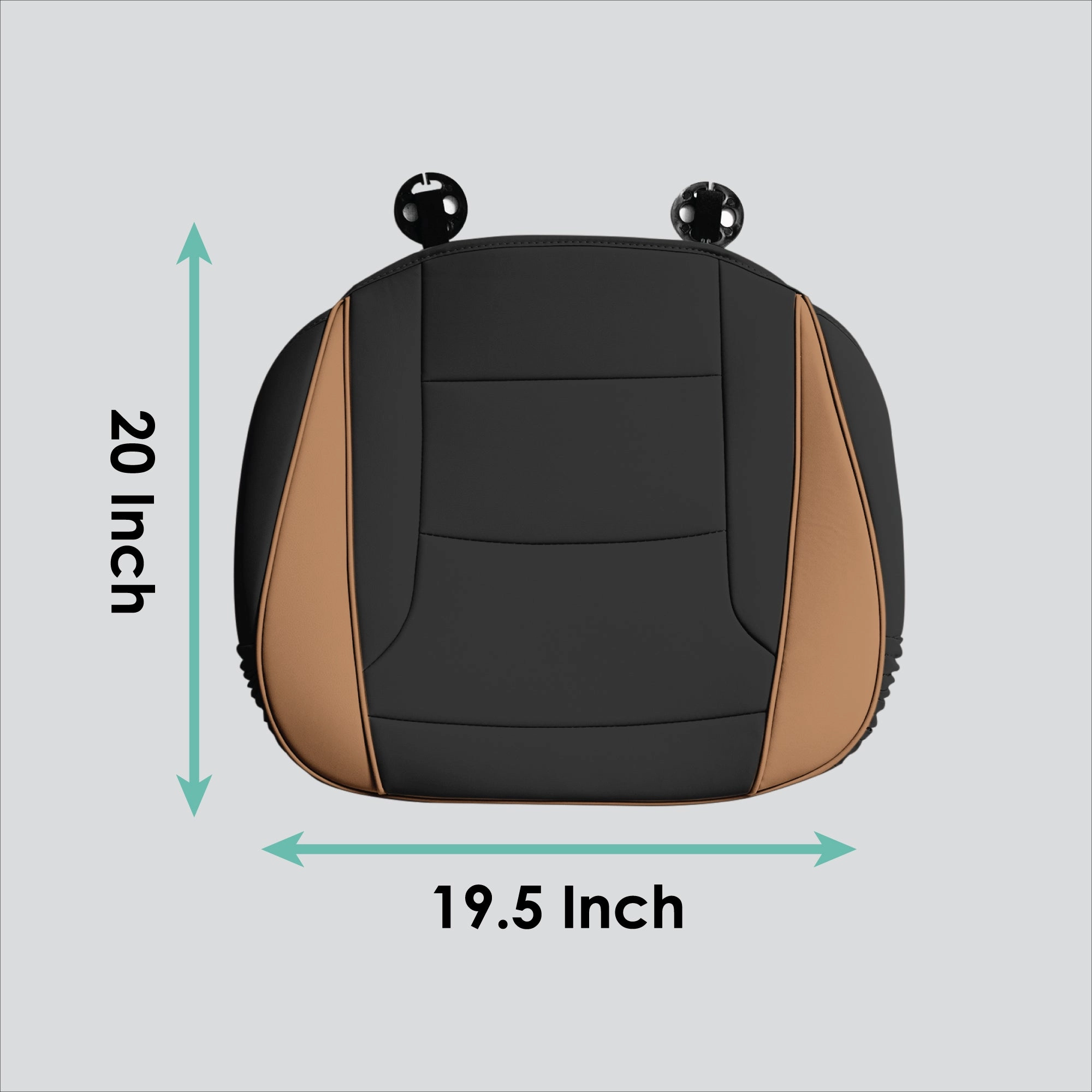 Faux Leather Seat Cushion Pad - 2 Piece Front Set Brown
