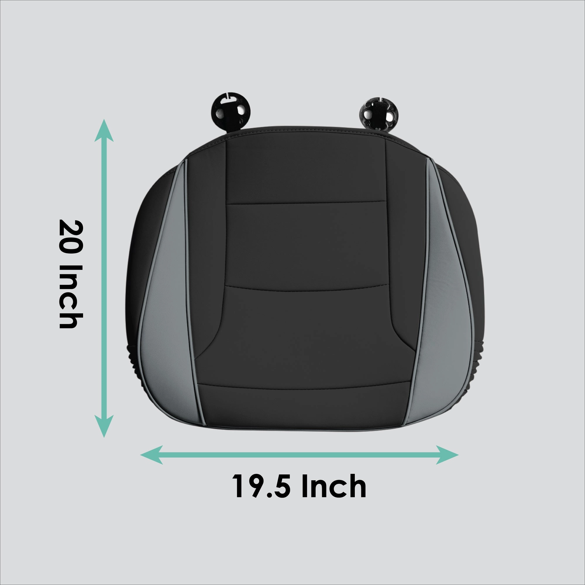 Faux Leather Seat Cushion Pad - 2 Piece Front Set Gray/Black