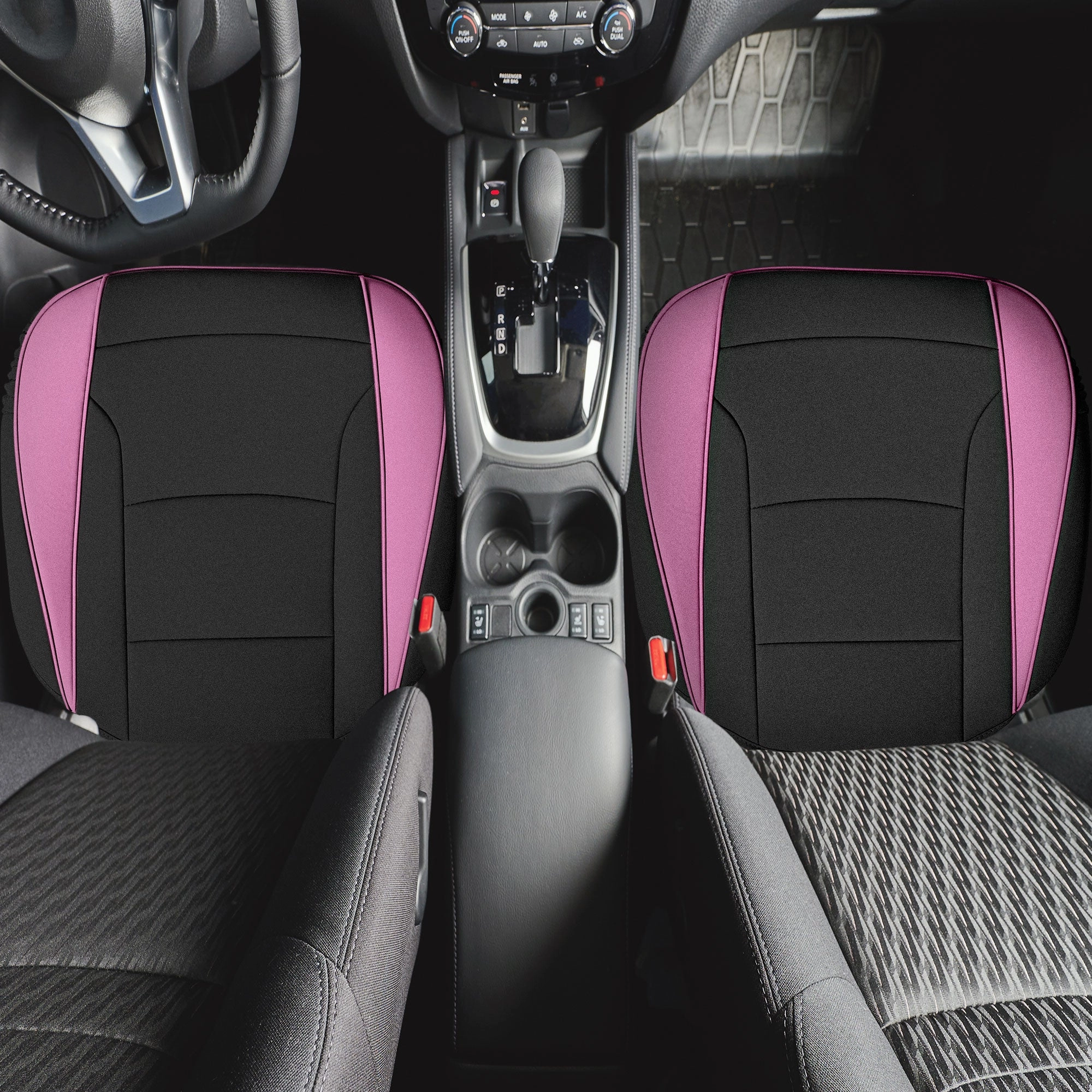 Faux Leather Seat Cushion Pad - 2 Piece Front Set Pink